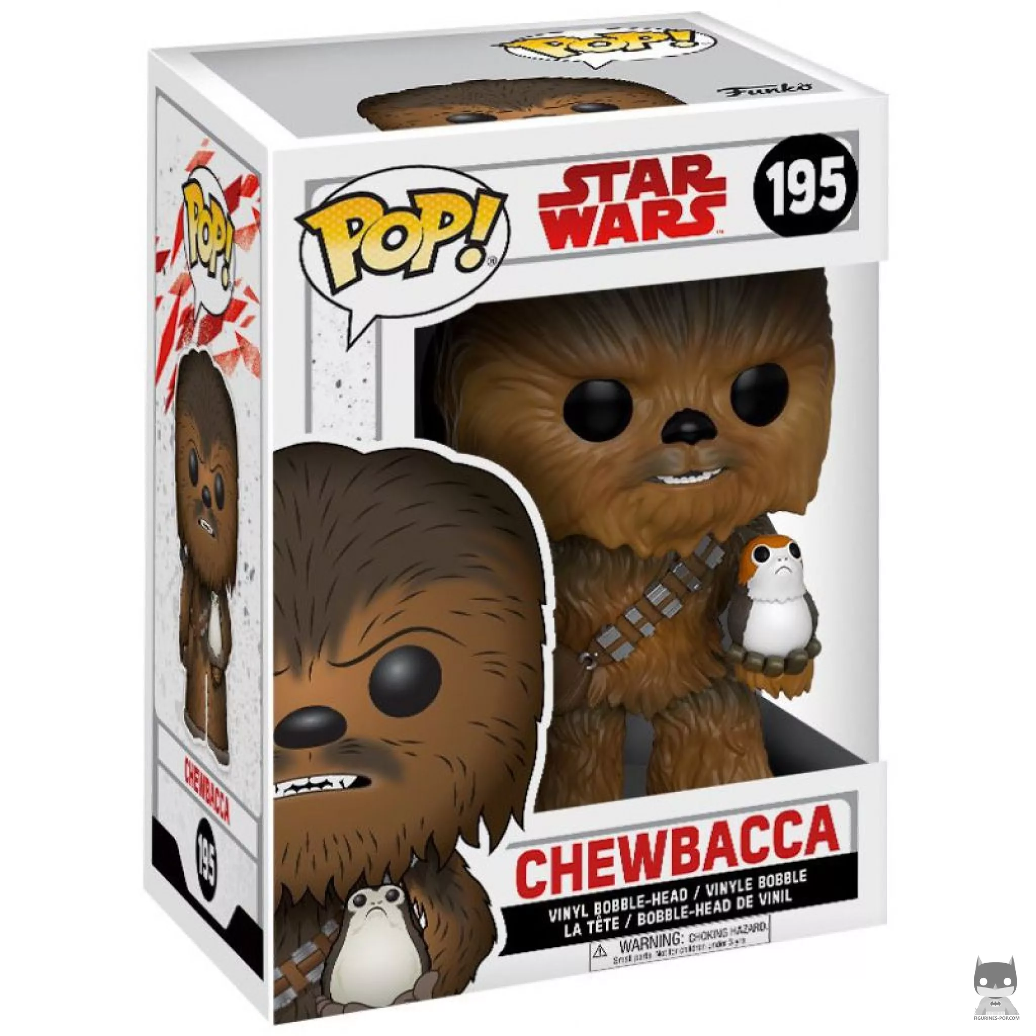Chewbacca with Porgs Funko Pop! figure in its box