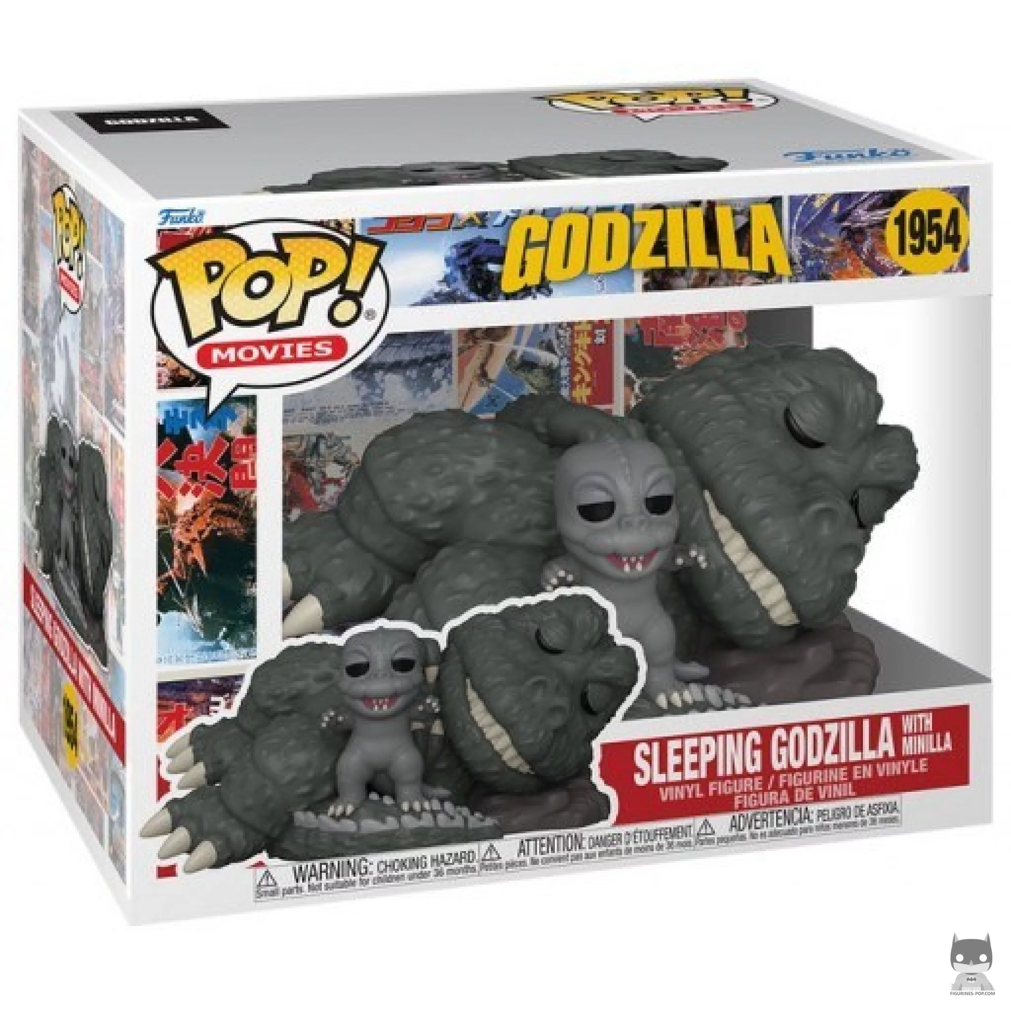 Sleeping Godzilla with Minilla Funko Pop! figure in its box