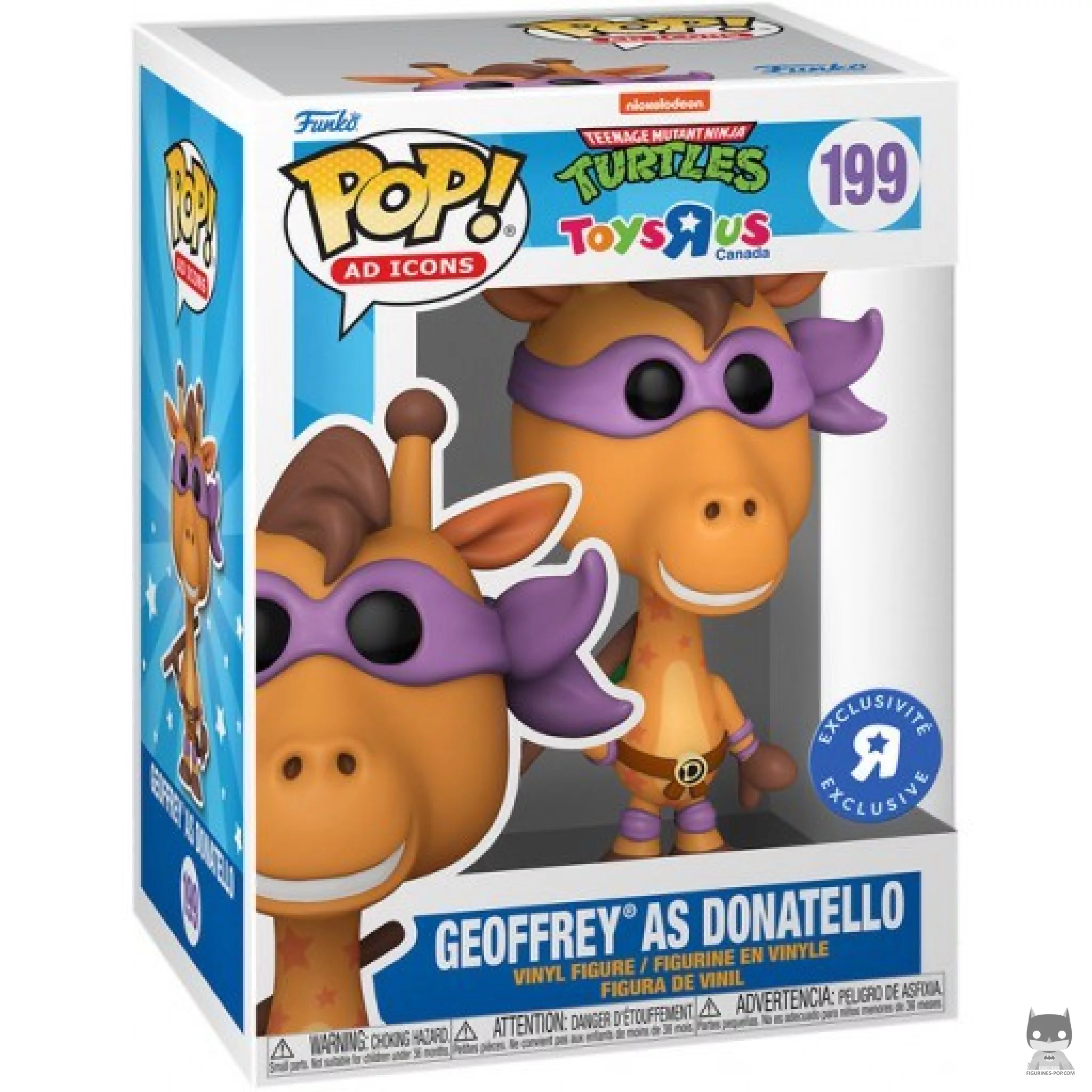 Geoffrey as Donatello Funko Pop! figure in its box