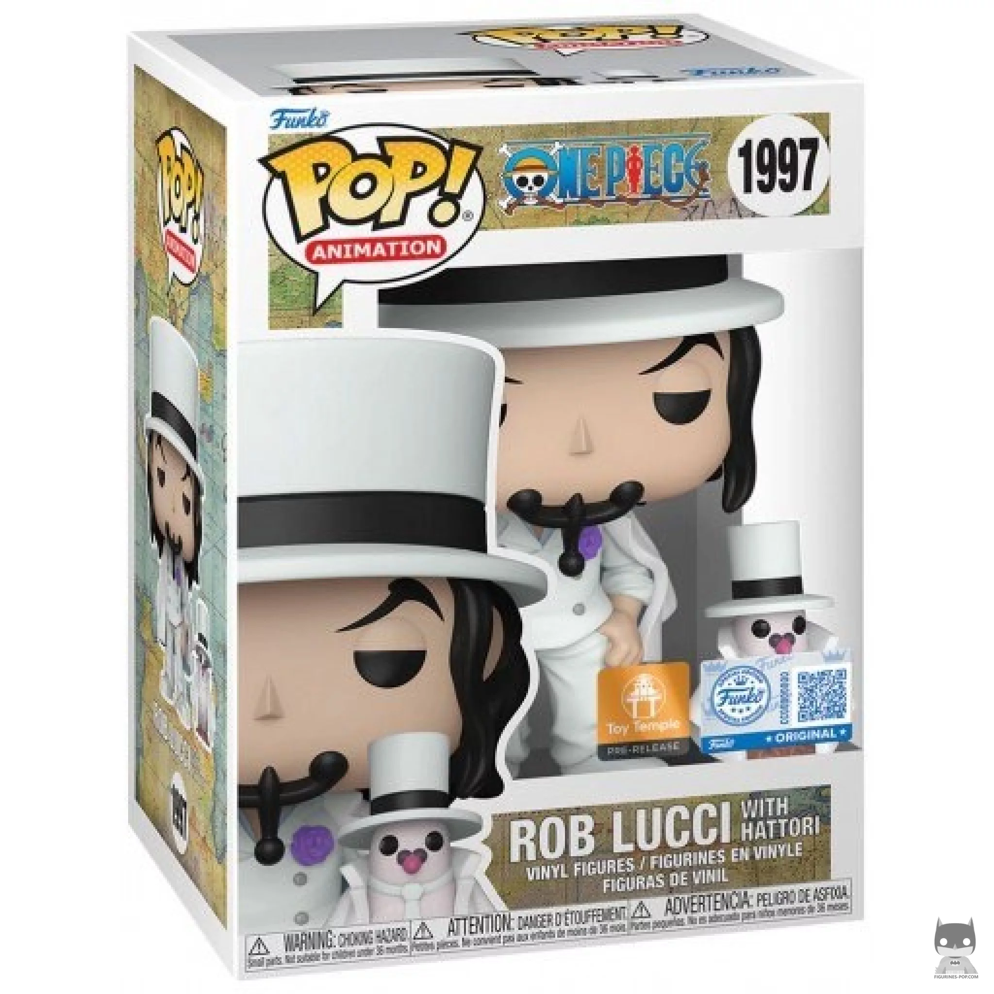 Rob Lucci with Hattori Funko Pop! figure in its box