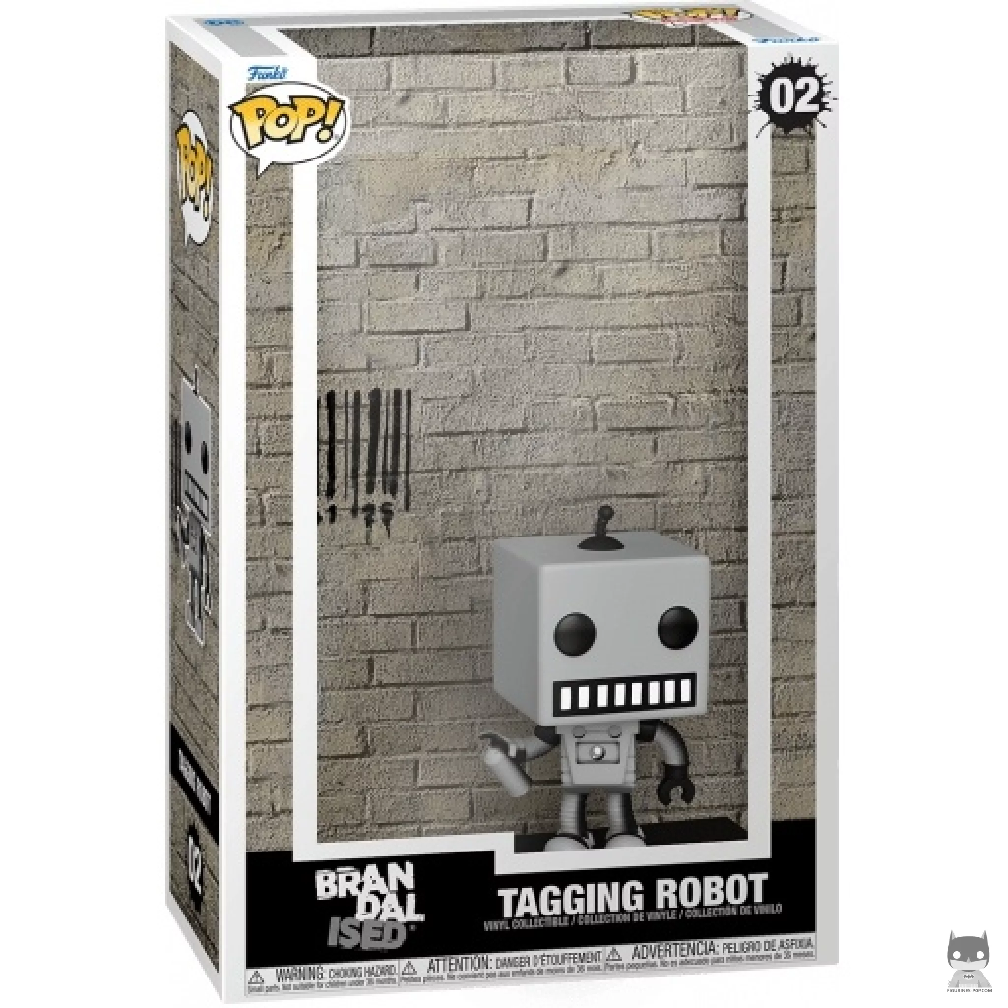 Tagging Robot Funko Pop! figure in its box
