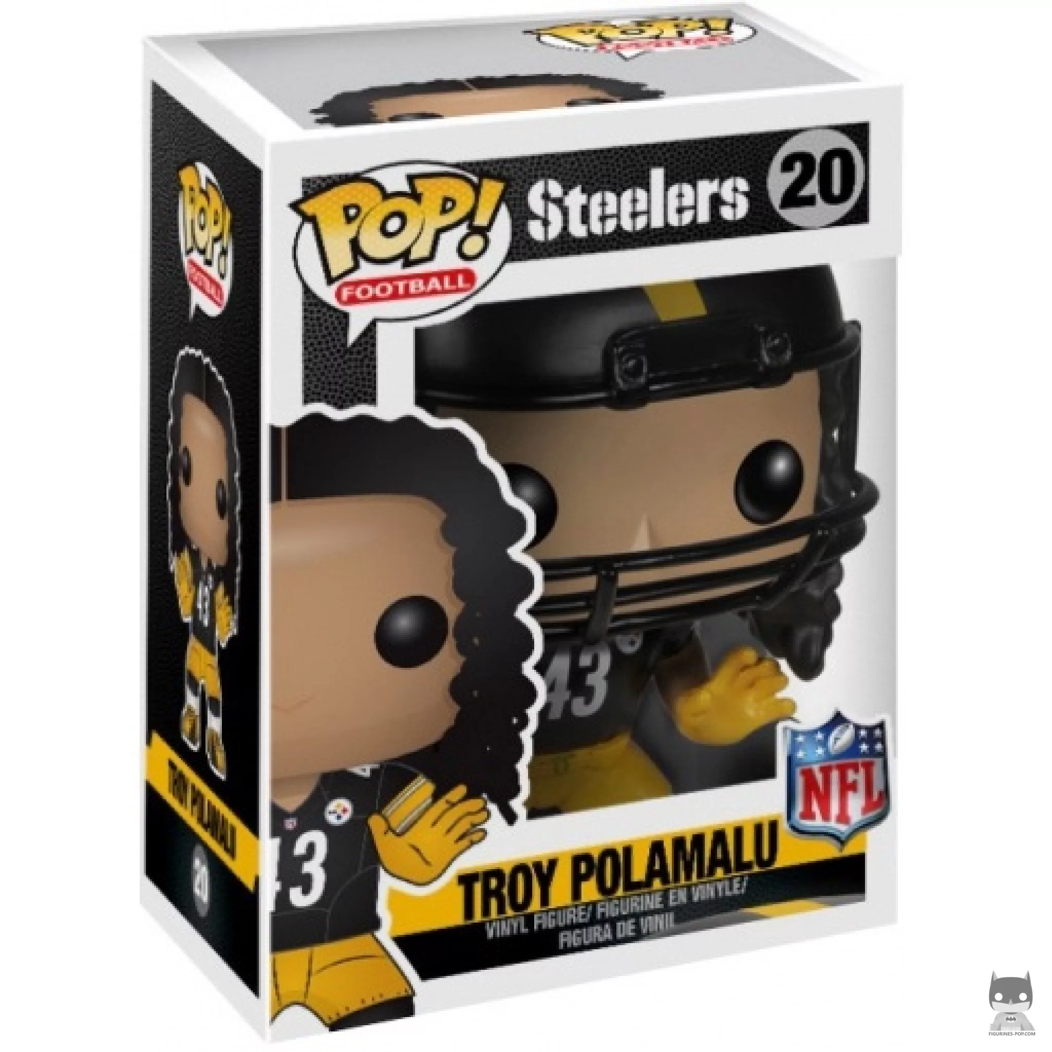 Troy Polamalu Funko Pop! figure in its box