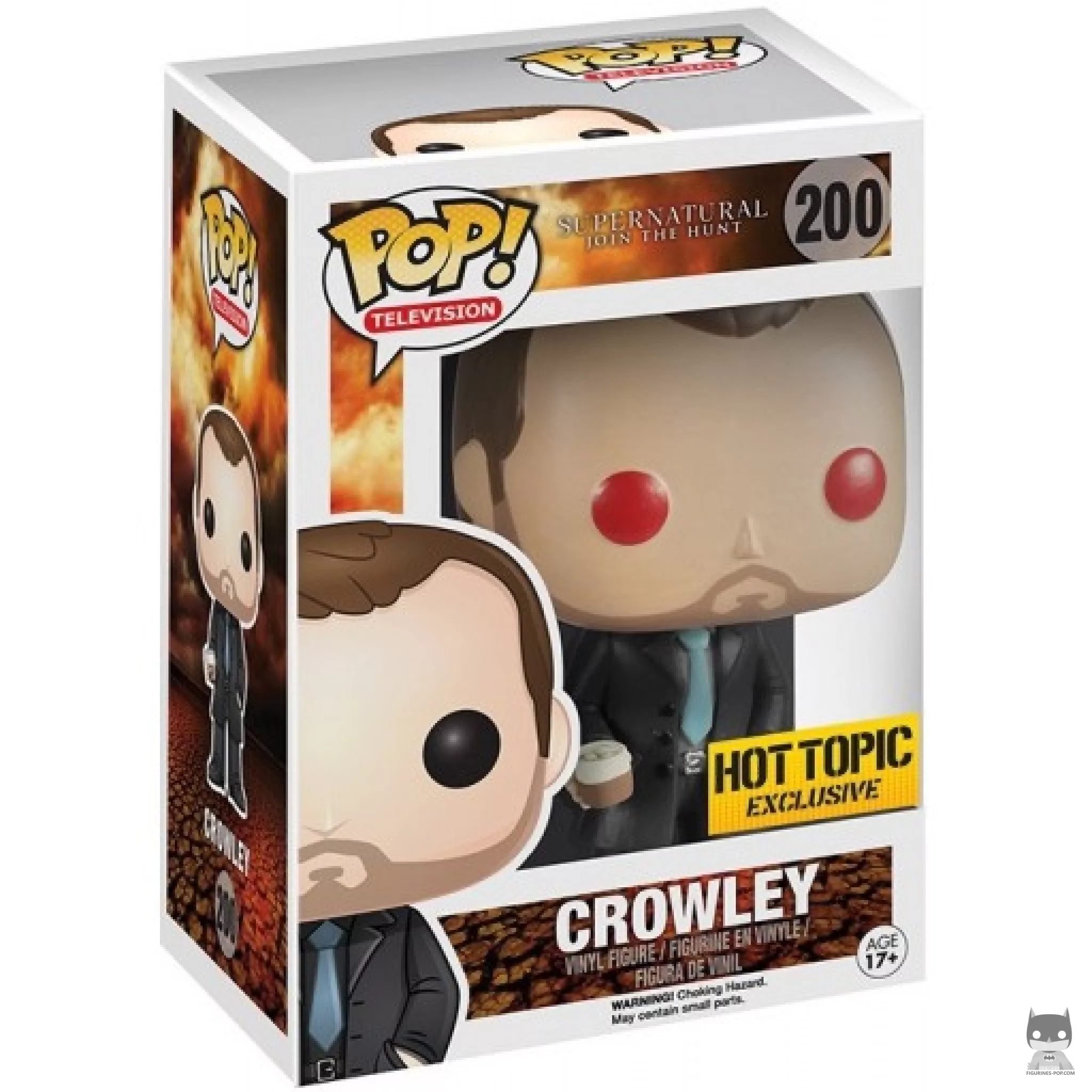 Crowley with demon eyes Funko Pop! figure in its box