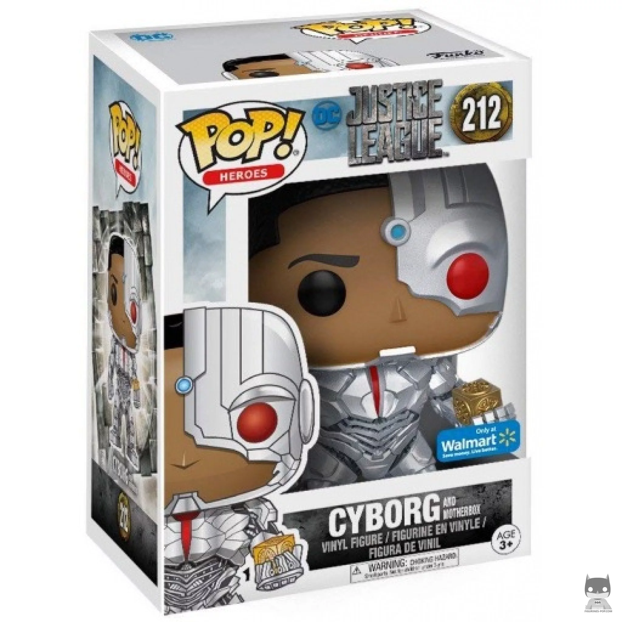 Cyborg with Mother Box Funko Pop! figure in its box