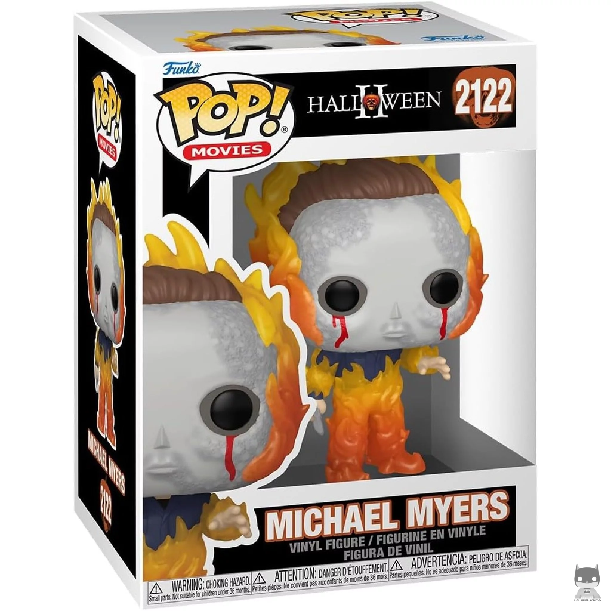 Michael Myers on fire Funko Pop! figure in its box