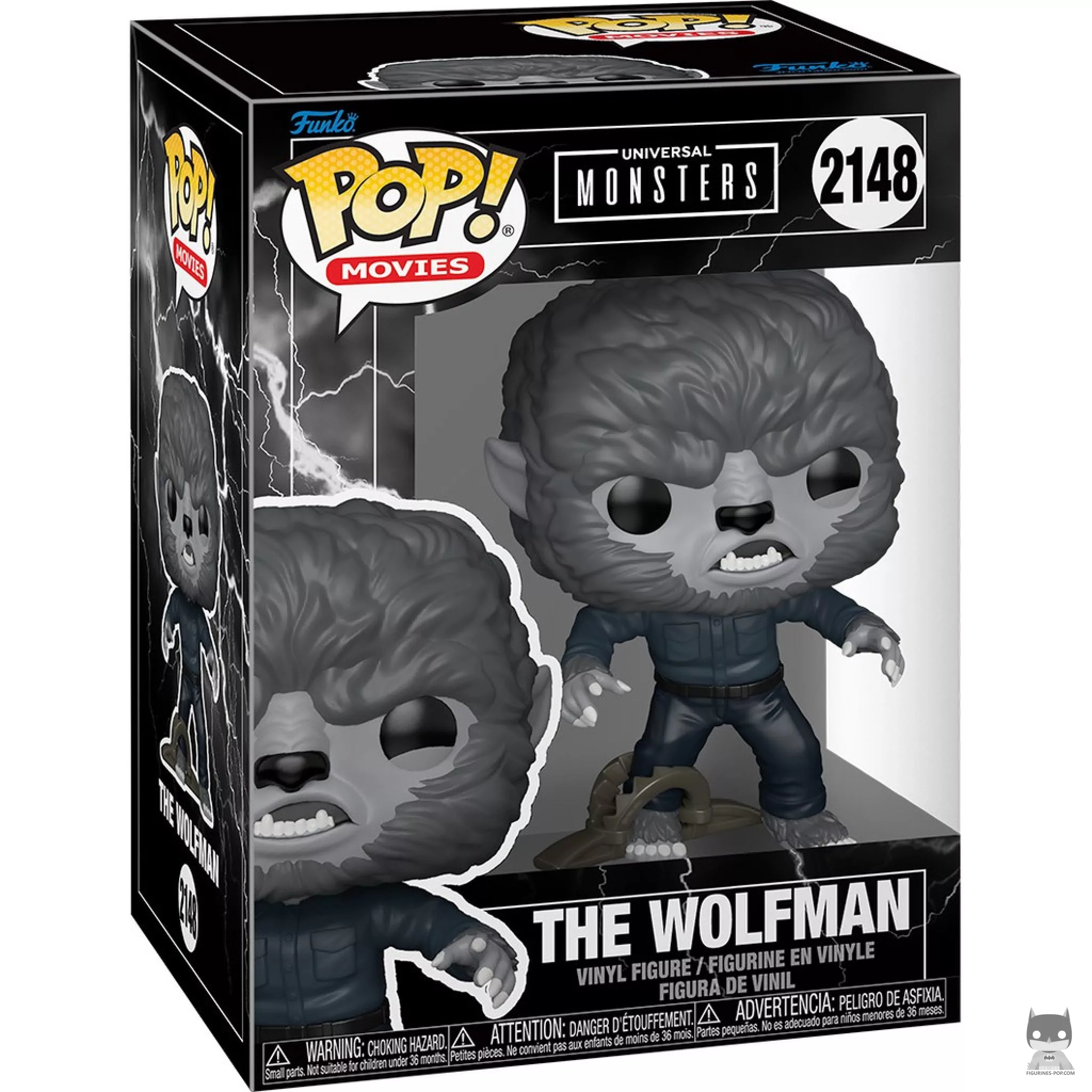 The Wolfman (Black & White) Funko Pop! figure in its box