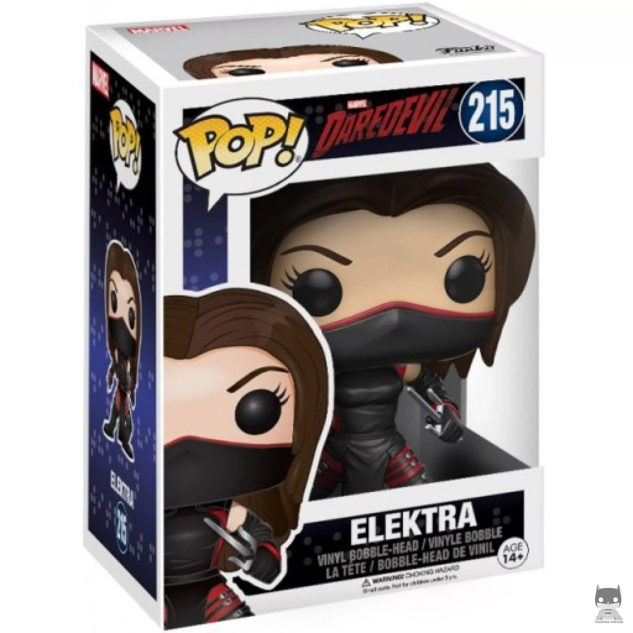 Elektra Funko Pop! figure in its box