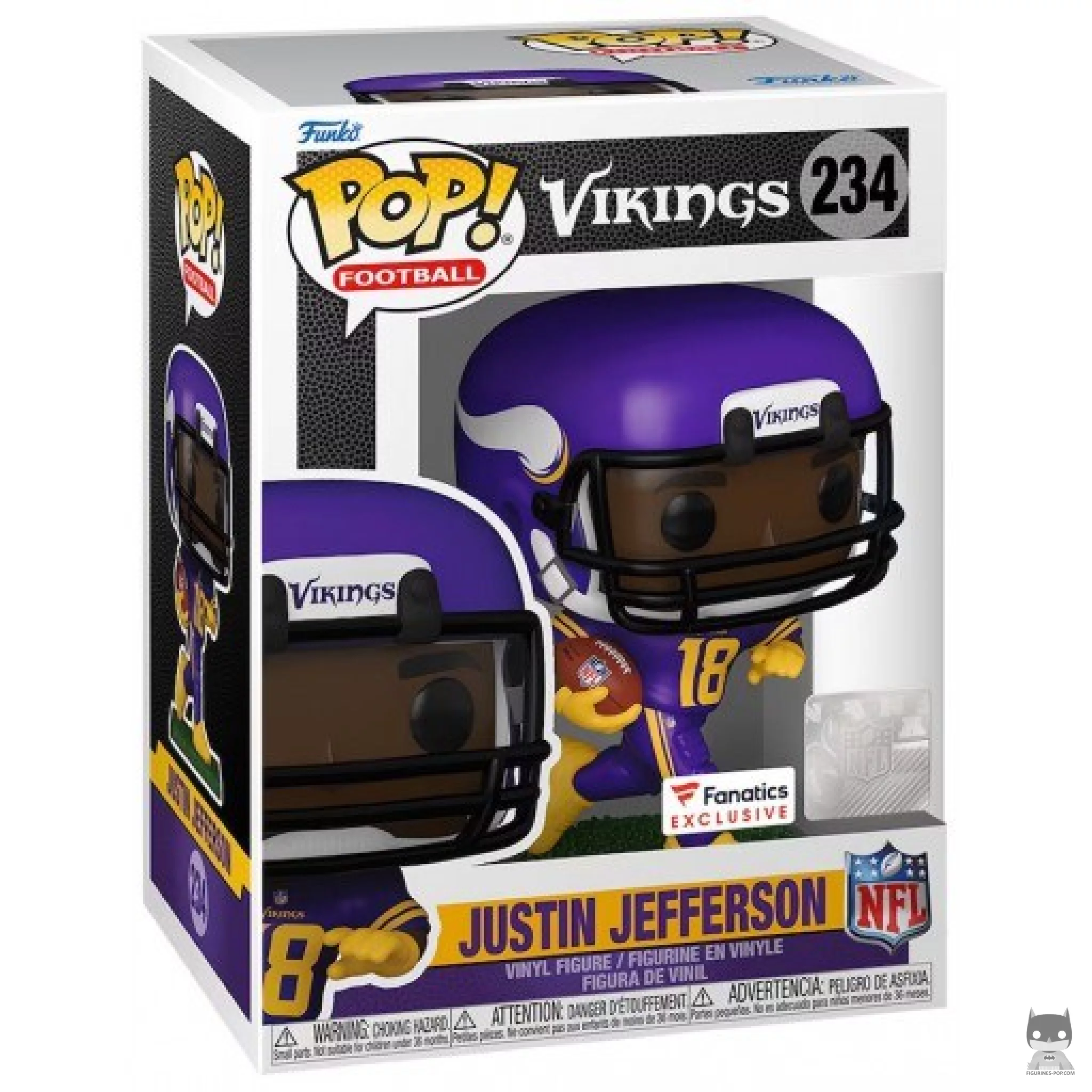 Justin Jefferson Funko Pop! figure in its box