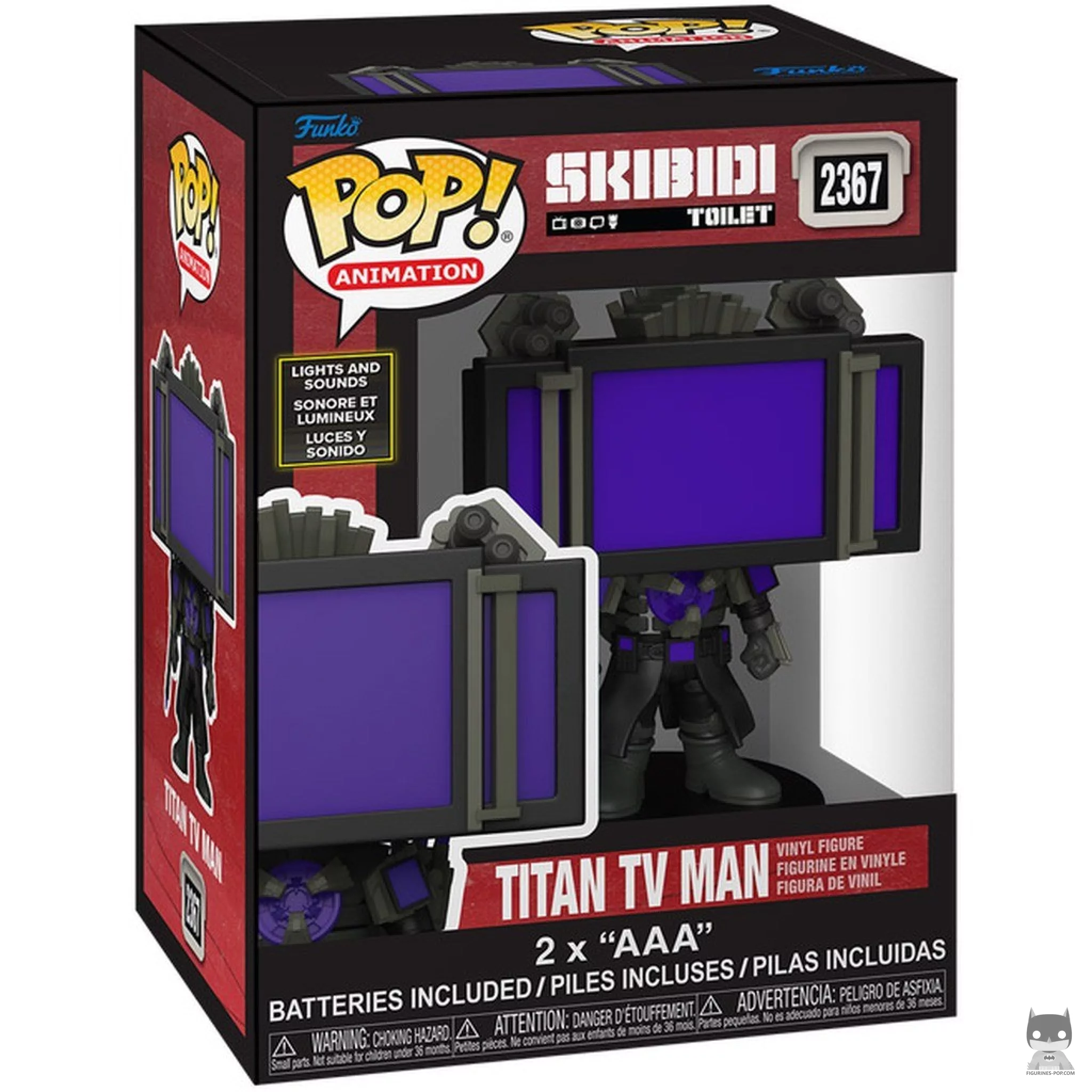 Titan TV Man (Lights & Sound) Funko Pop! figure in its box