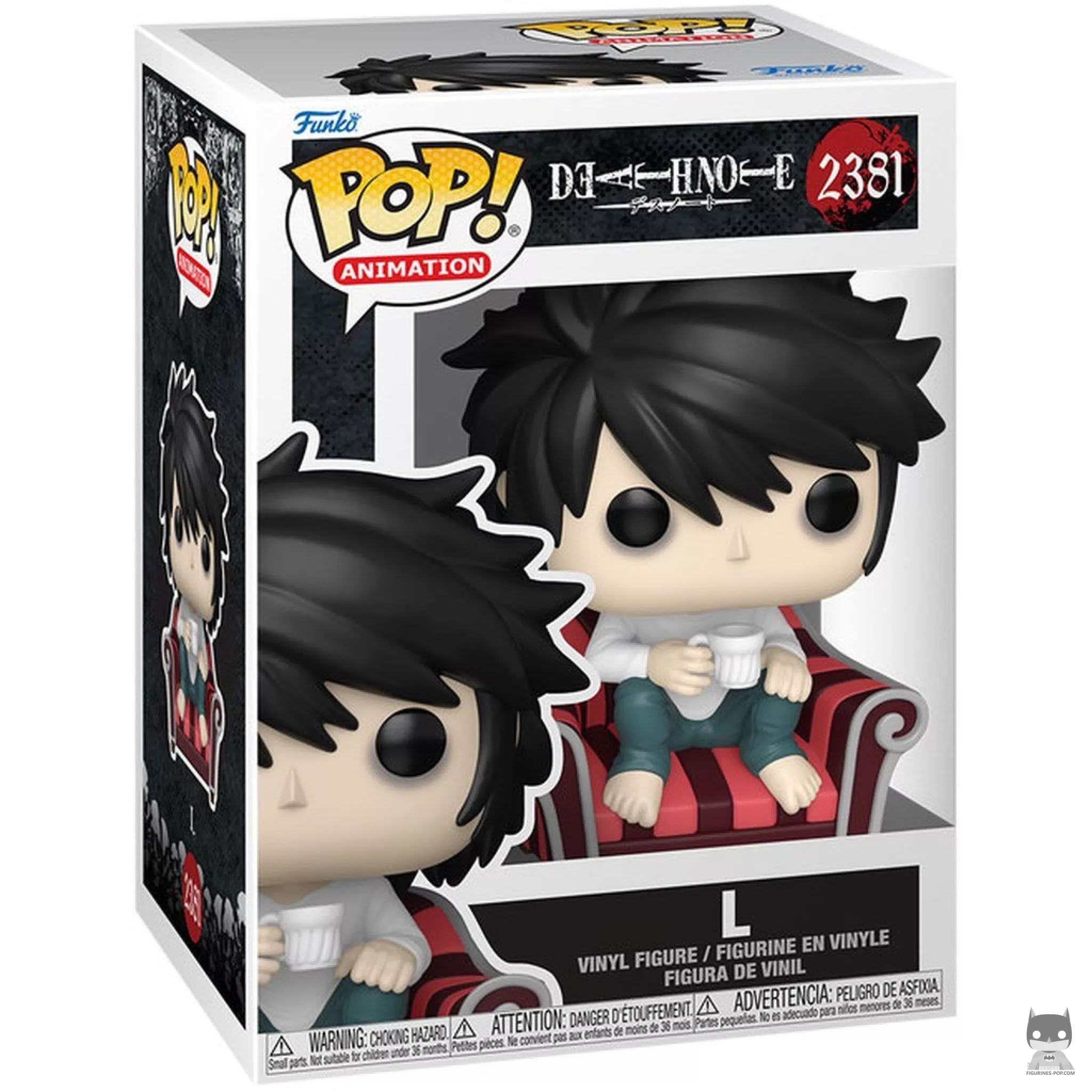 L Funko Pop! figure in its box
