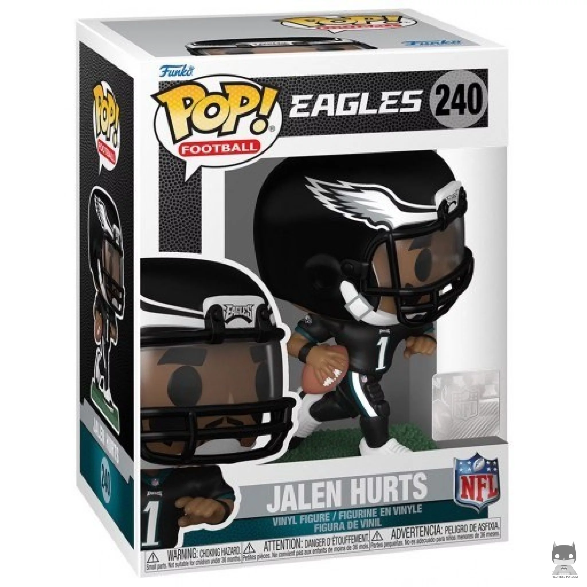 Jalen Hurts Funko Pop! figure in its box