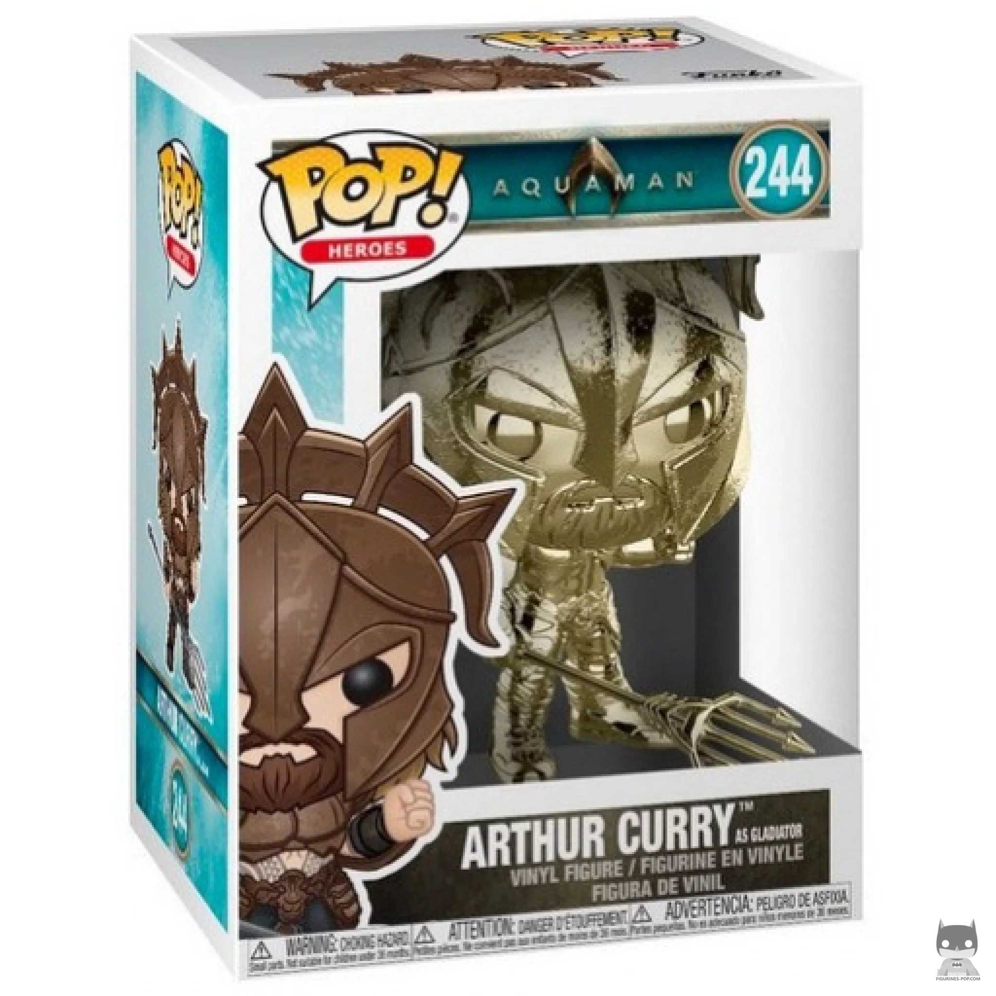 Arthur Curry Gladiator (Gold) Funko Pop! figure in its box