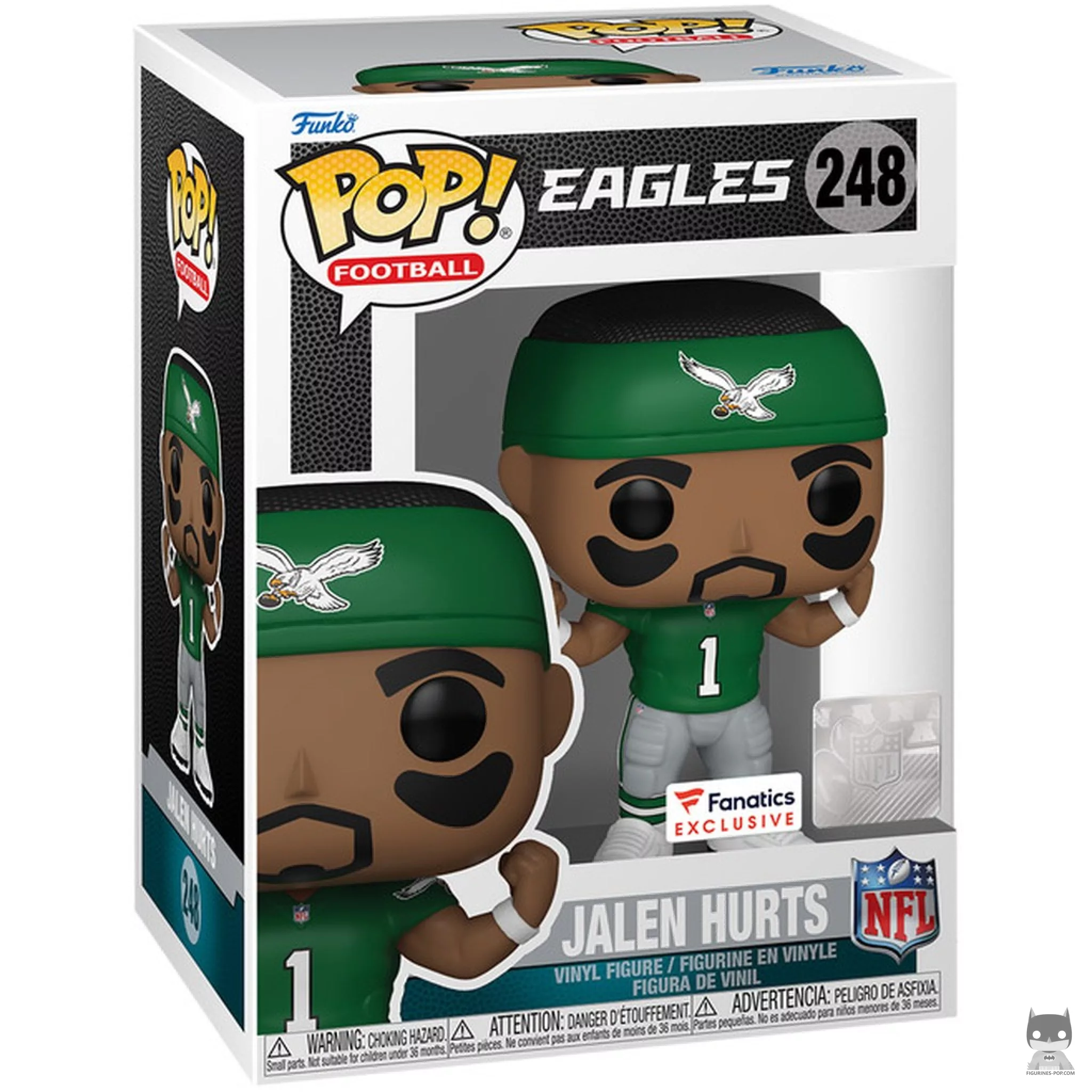 Jalen Hurts Funko Pop! figure in its box
