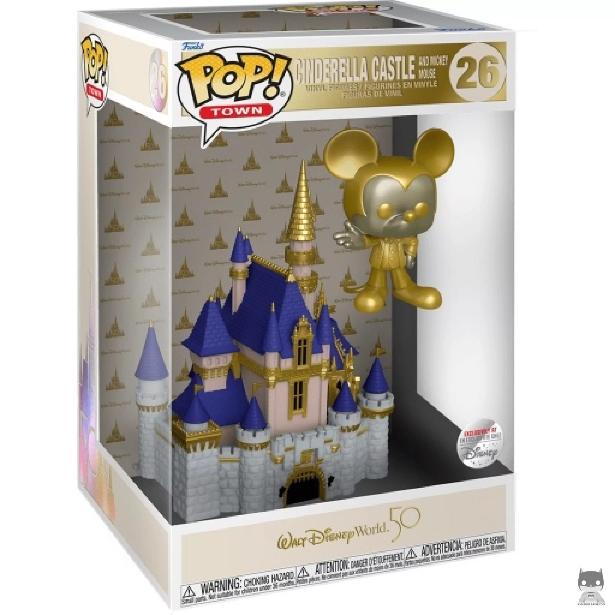Cinderella Castle & Mickey Mouse (Gold) Funko Pop! figure in its box