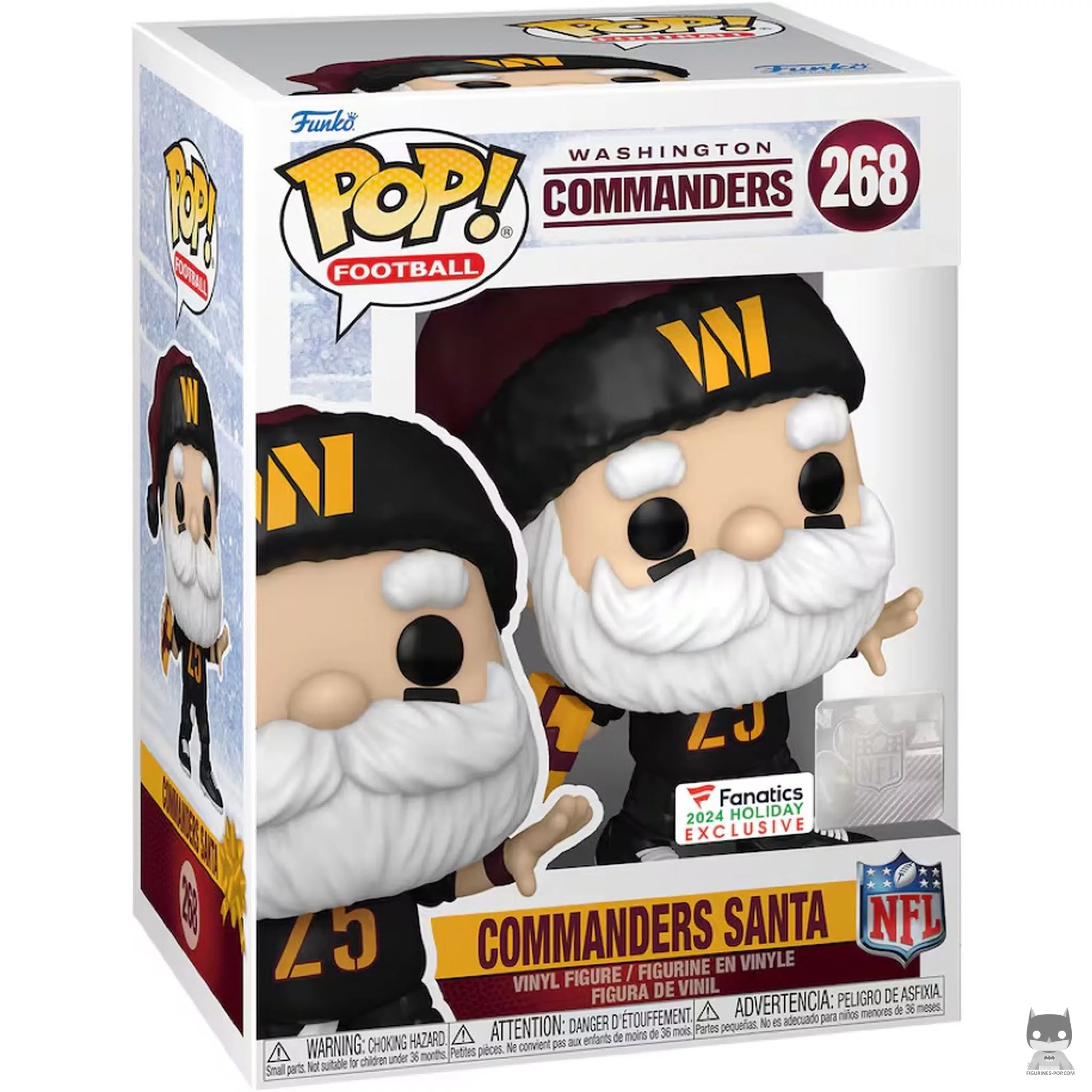 Commanders Santa Funko Pop! figure in its box