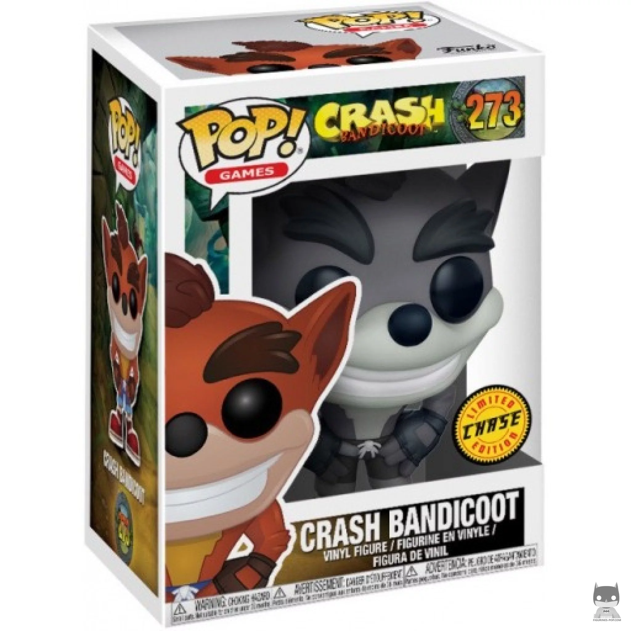 Crash Bandicoot (Black & White) (Chase) Funko Pop! figure in its box