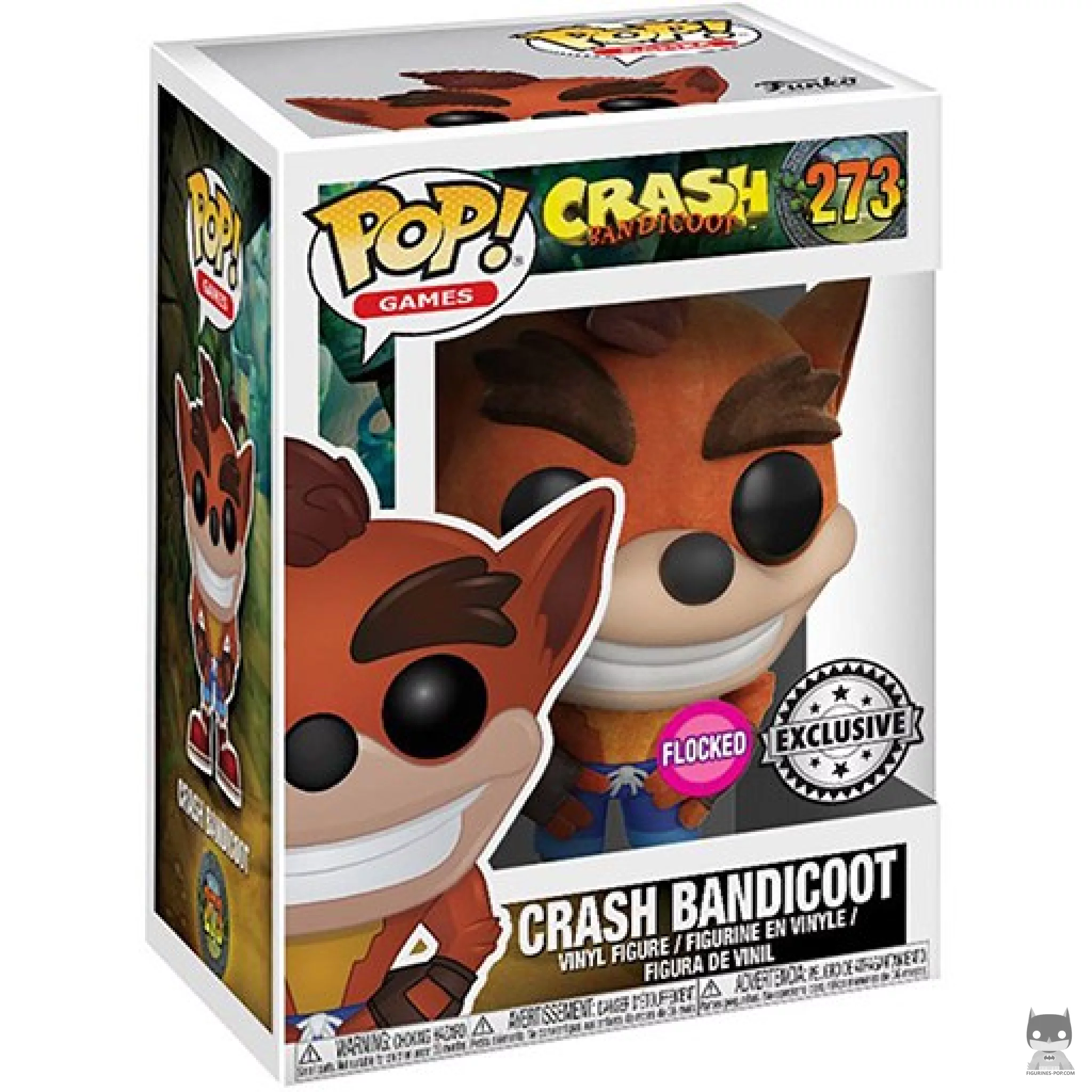 Crash Bandicoot (Flocked) Funko Pop! figure in its box