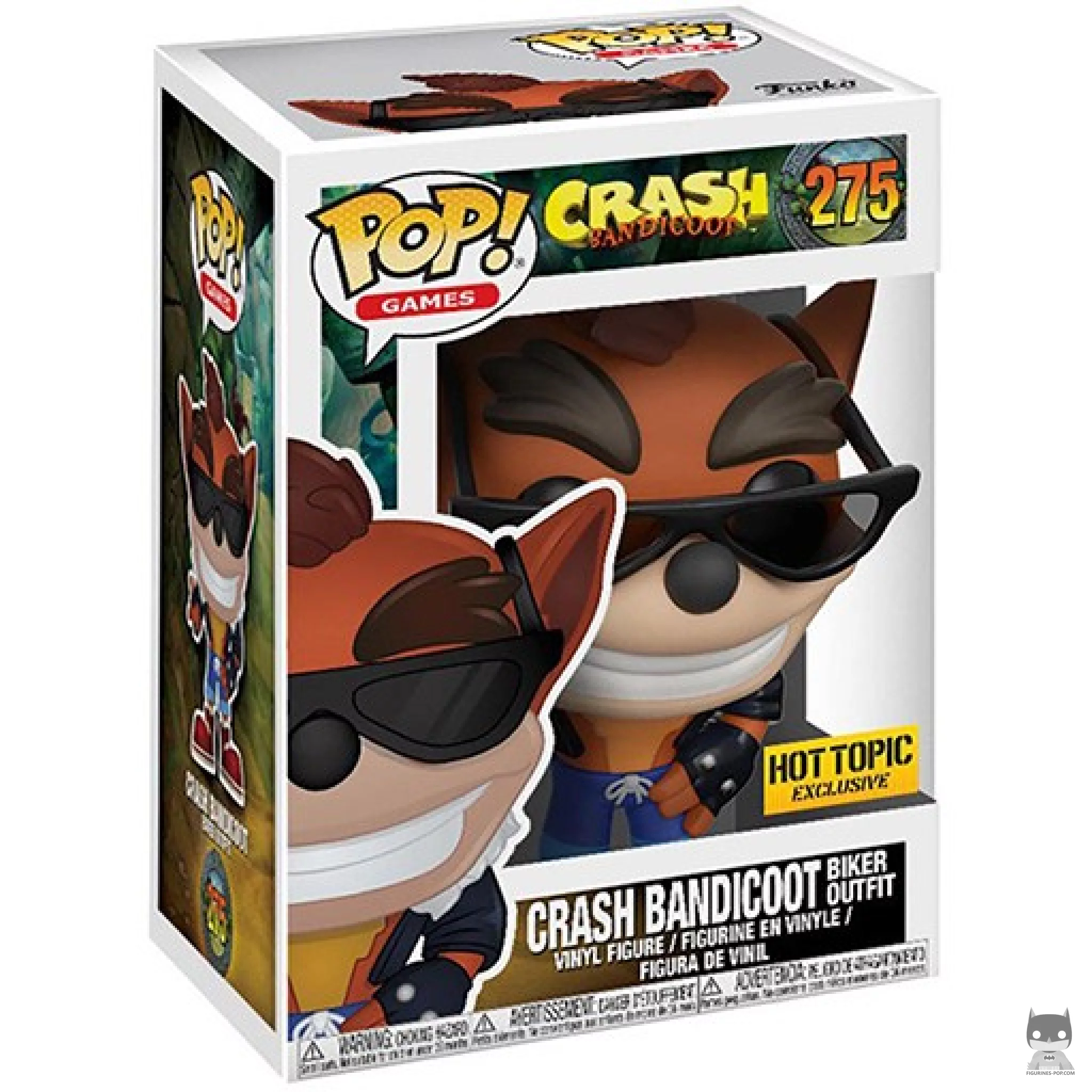 Crash Bandicoot in Biker Outfit Funko Pop! figure in its box