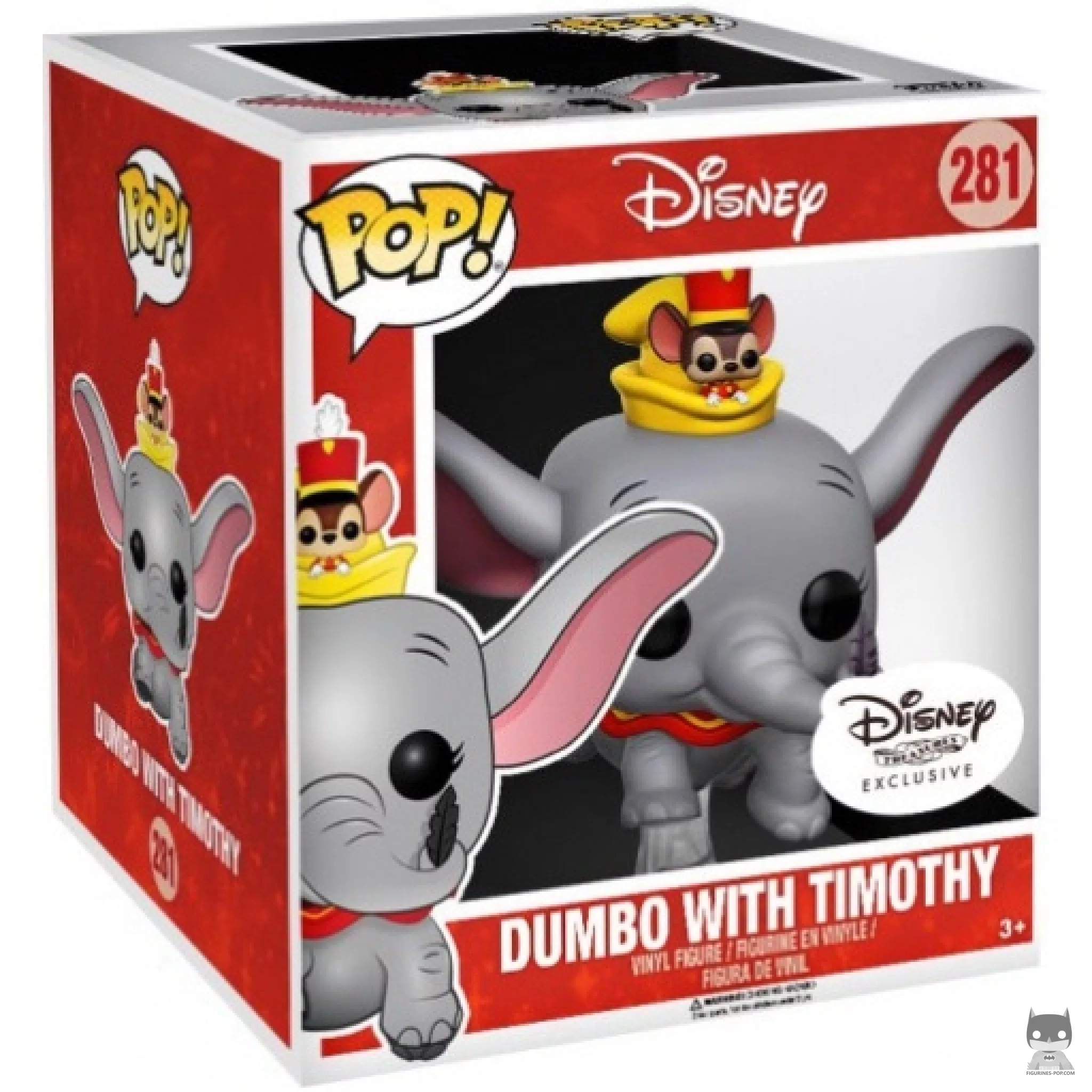 Dumbo flying with Timothy Funko Pop! figure in its box