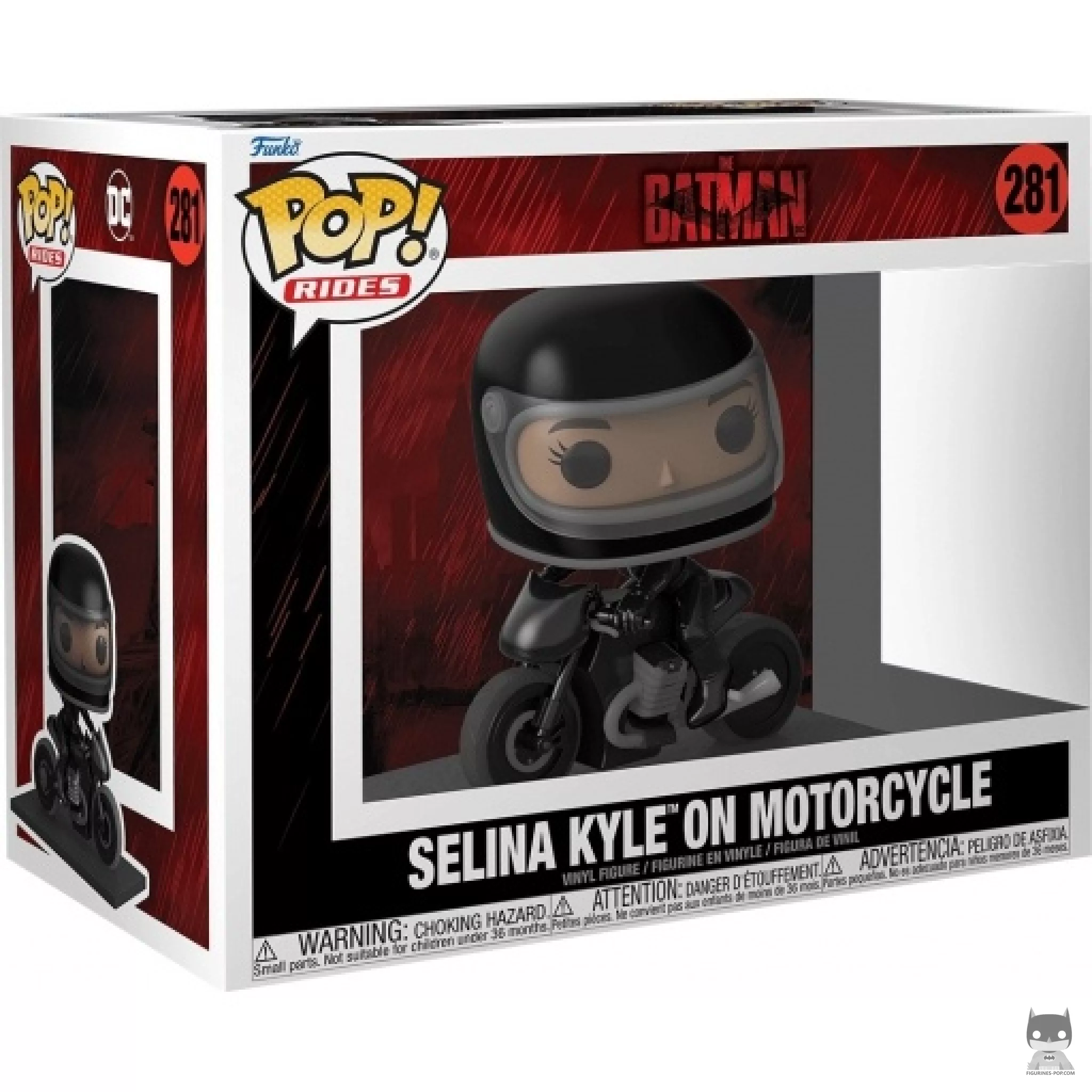 Selina Kyle on Motorcycle Funko Pop! figure in its box