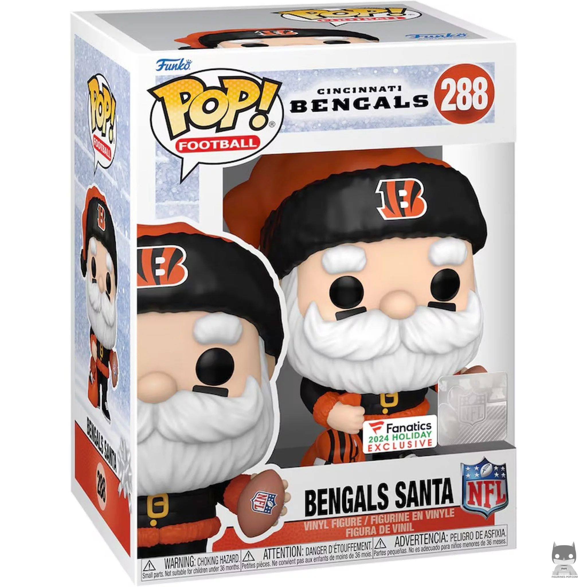 Bengals Santa Funko Pop! figure in its box