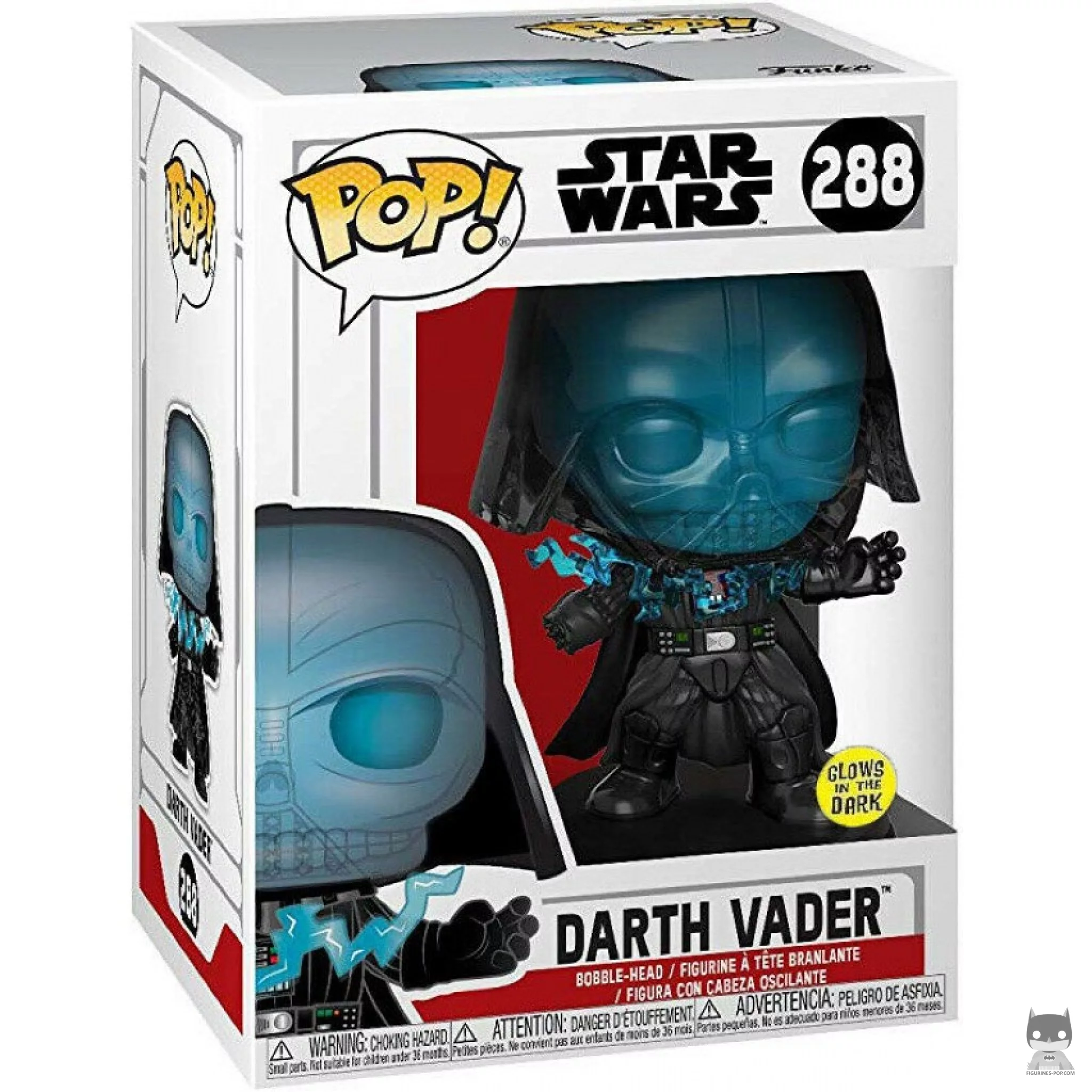 Darth Vader Electrocuted (Glow in the Dark) Funko Pop! figure in its box