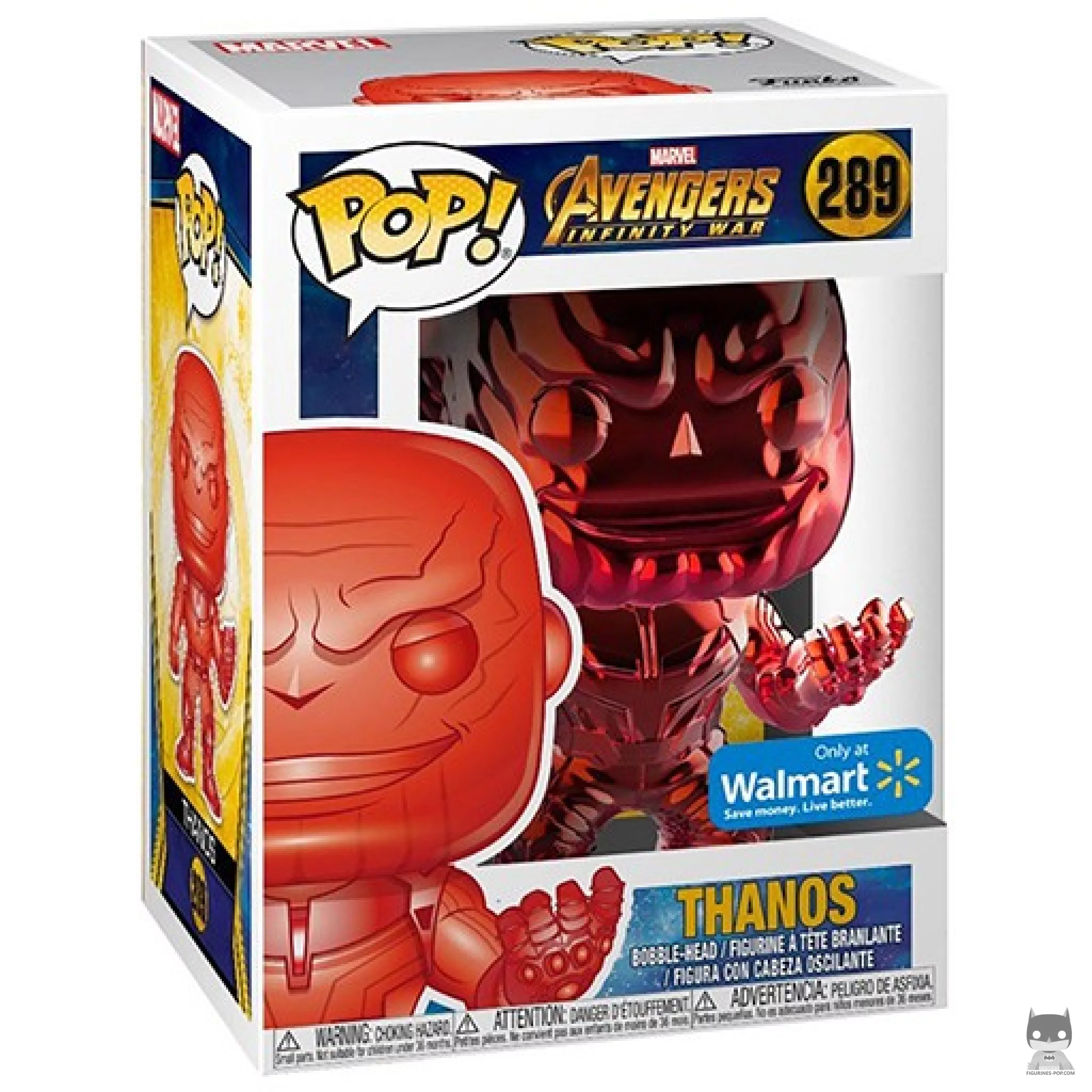 Thanos (Red & Chrome) Funko Pop! figure in its box
