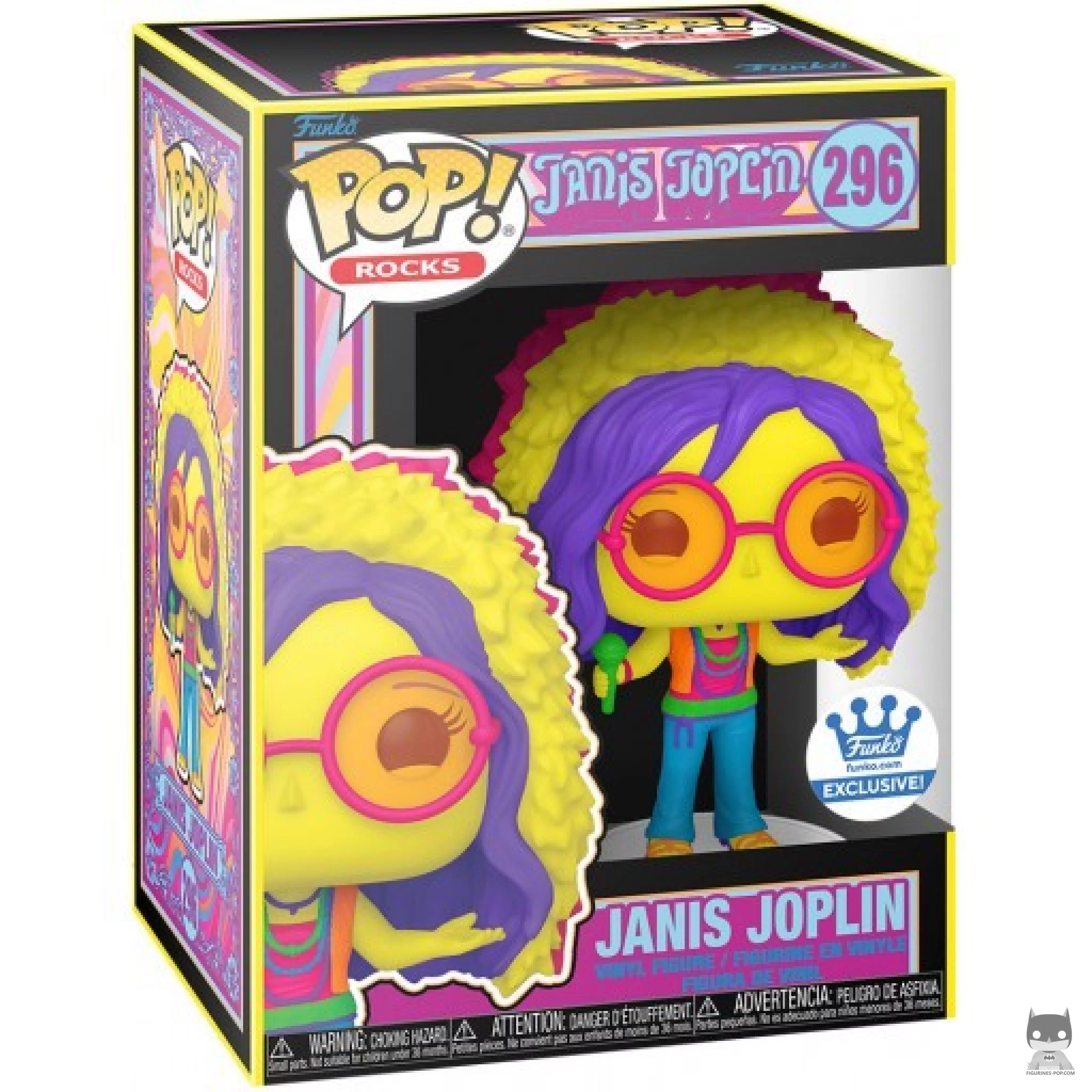 Janis Joplin (Blacklight) Funko Pop! figure in its box