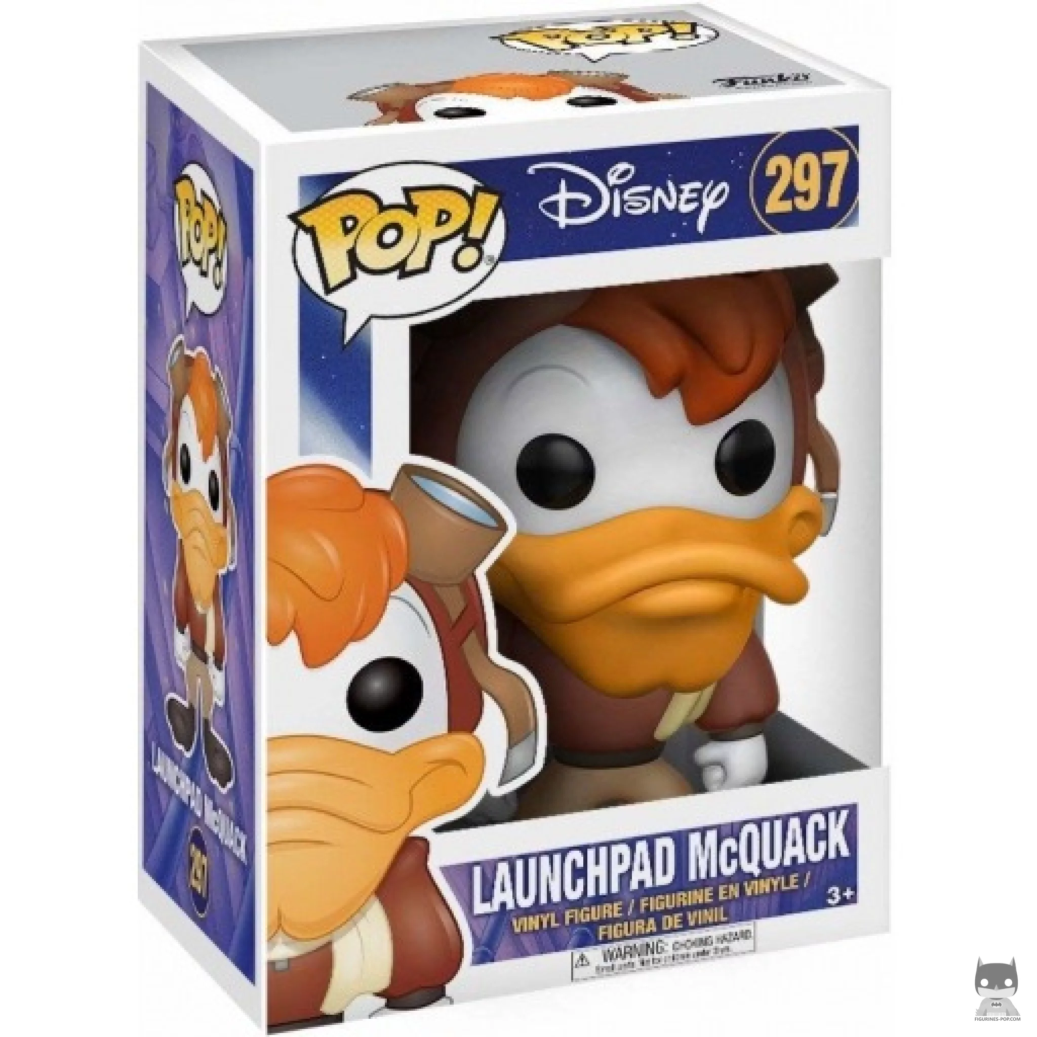 Launchpad McQuack Funko Pop! figure in its box