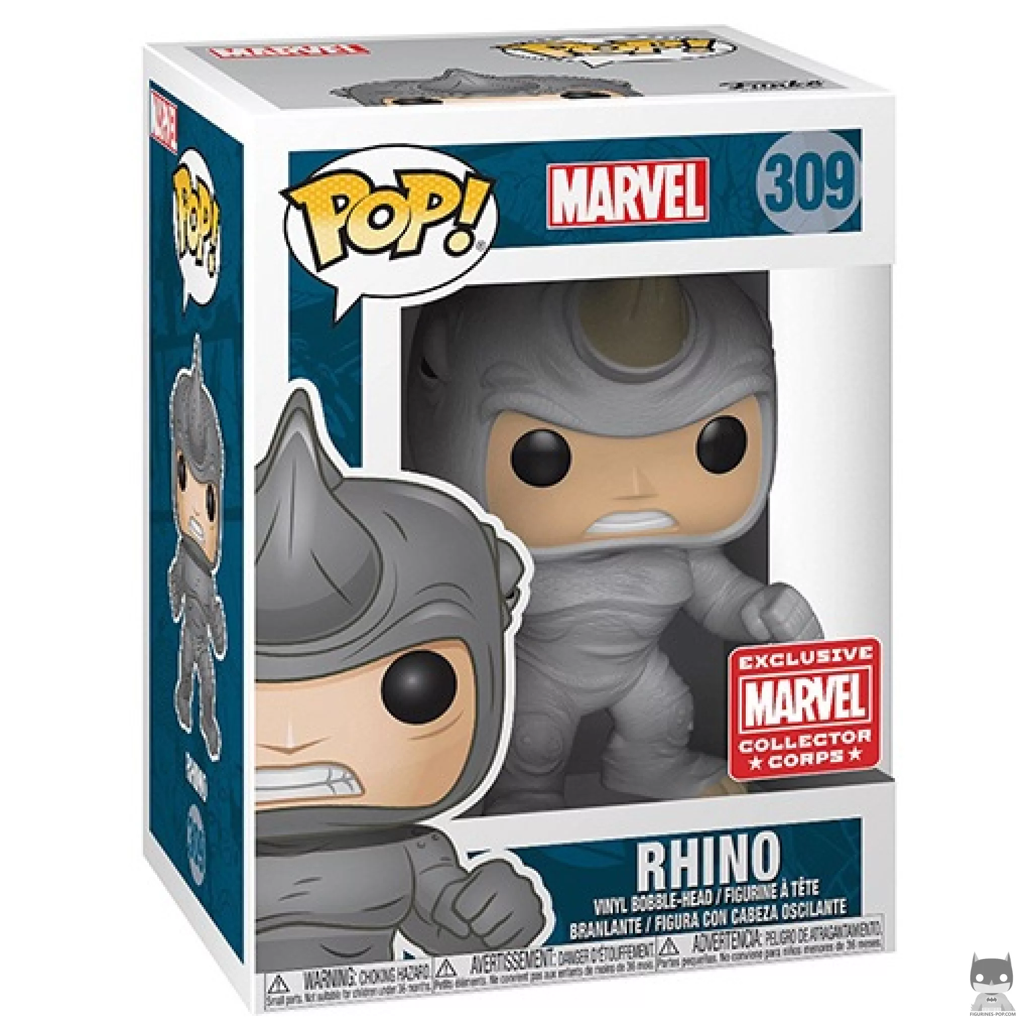 Rhino Funko Pop! figure in its box