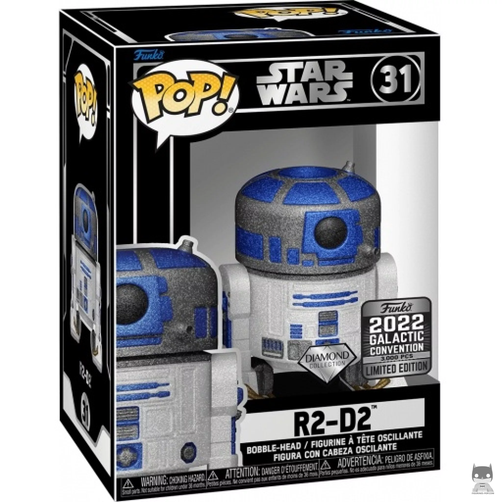 R2-D2 (Diamond Glitter) Funko Pop! figure in its box