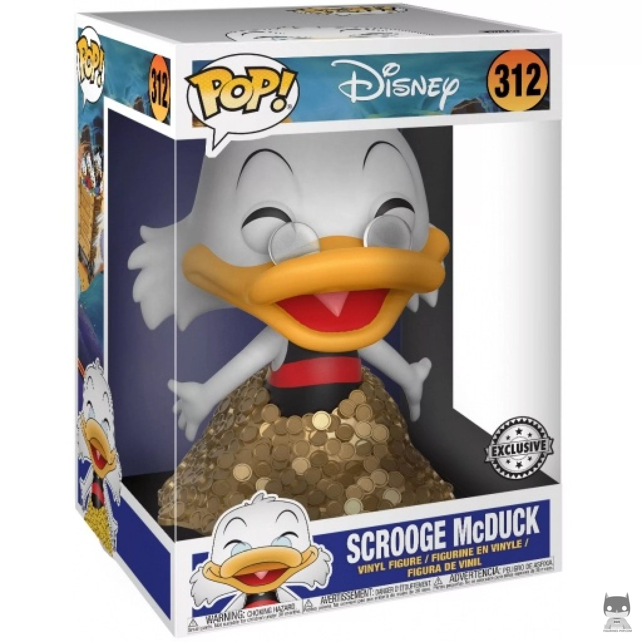 Scrooge McDuck with gold (Supersized) Funko Pop! figure in its box