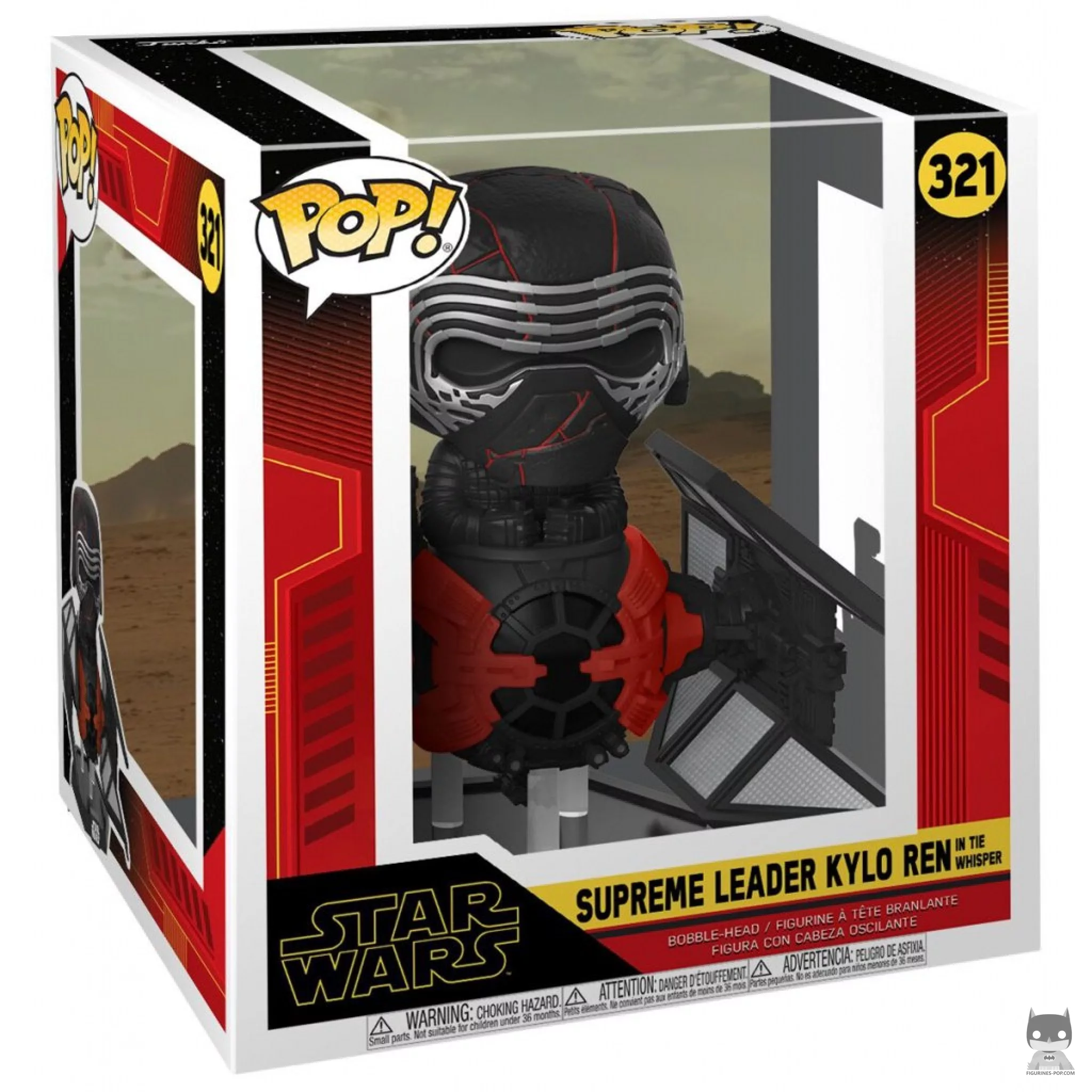 Supreme Leader Kylo Ren in TieE Whisper Funko Pop! figure in its box