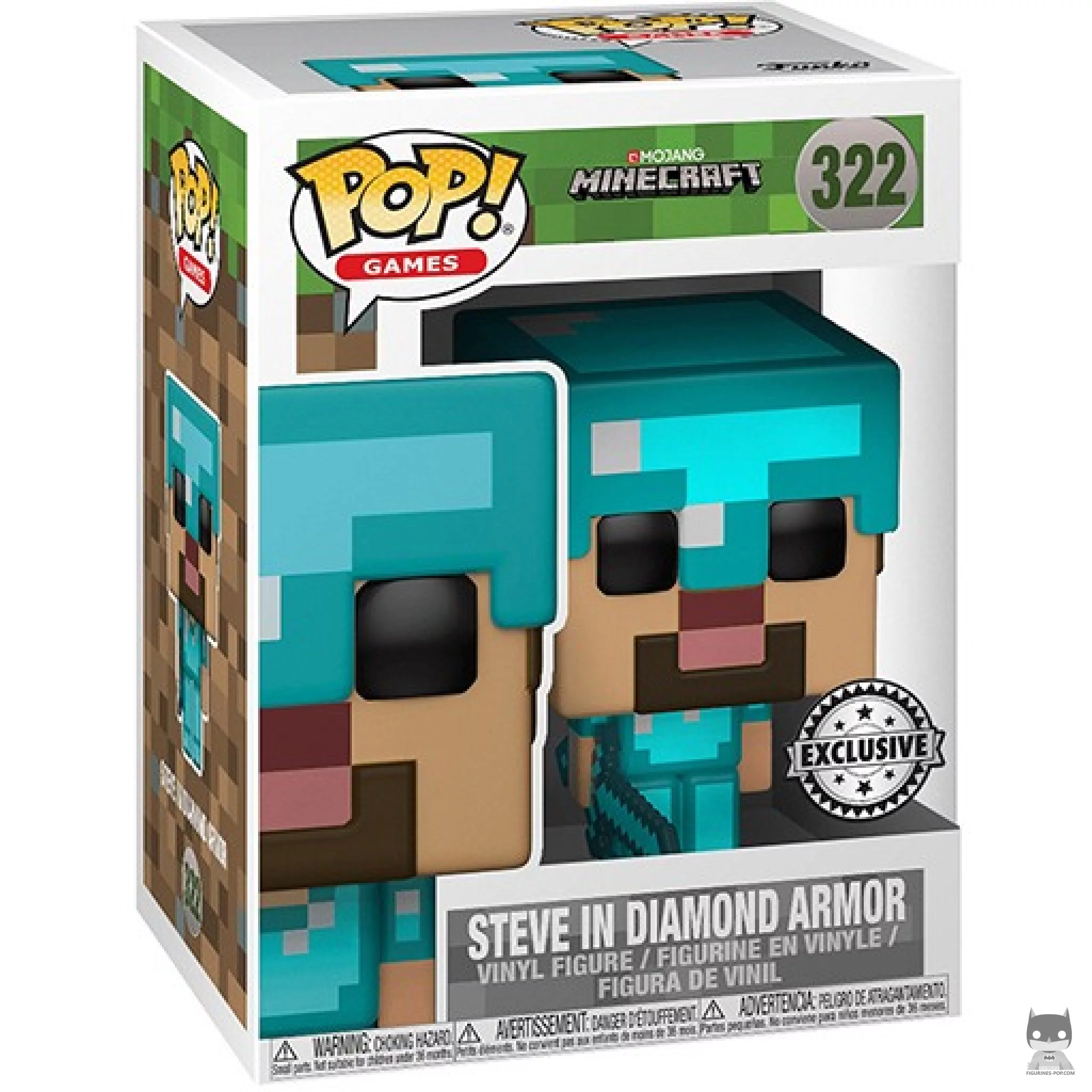 Steve in Diamond Armor Funko Pop! figure in its box
