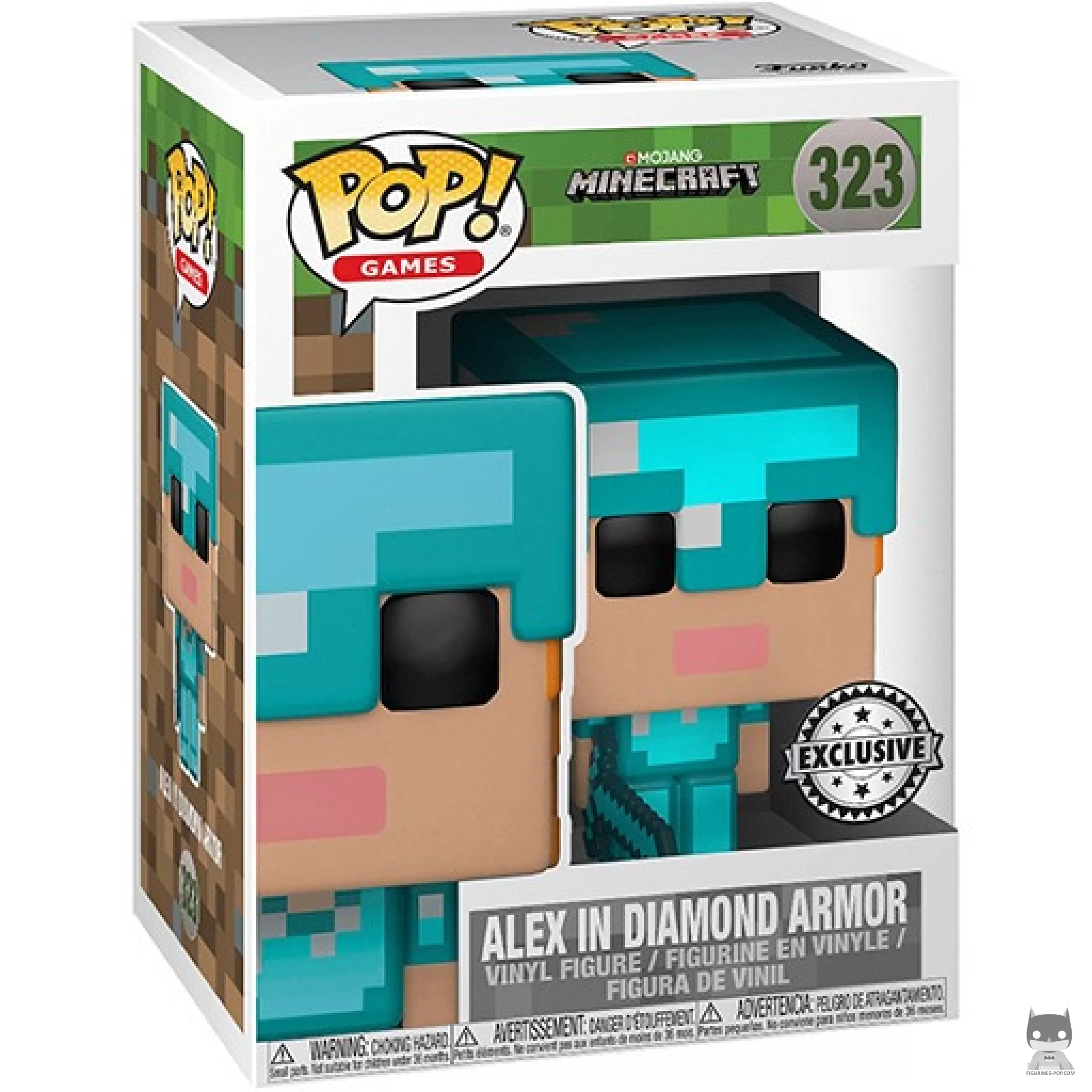 Alex in Diamond Armor Funko Pop! figure in its box
