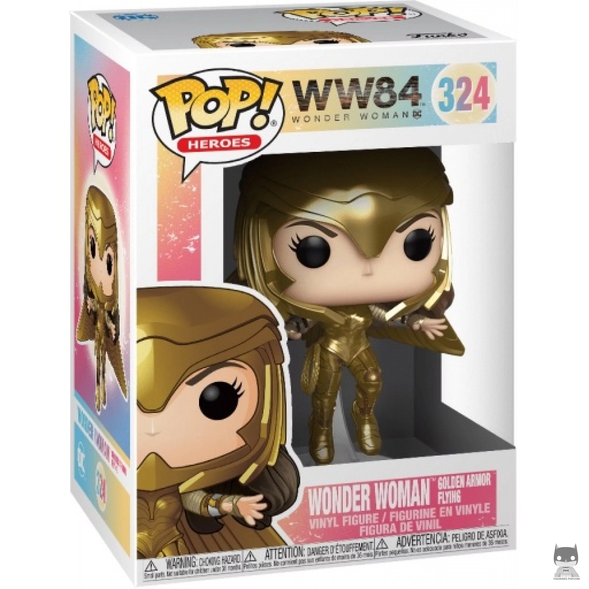 Wonder Woman Golden Armor Flying (Metallic) Funko Pop! figure in its box