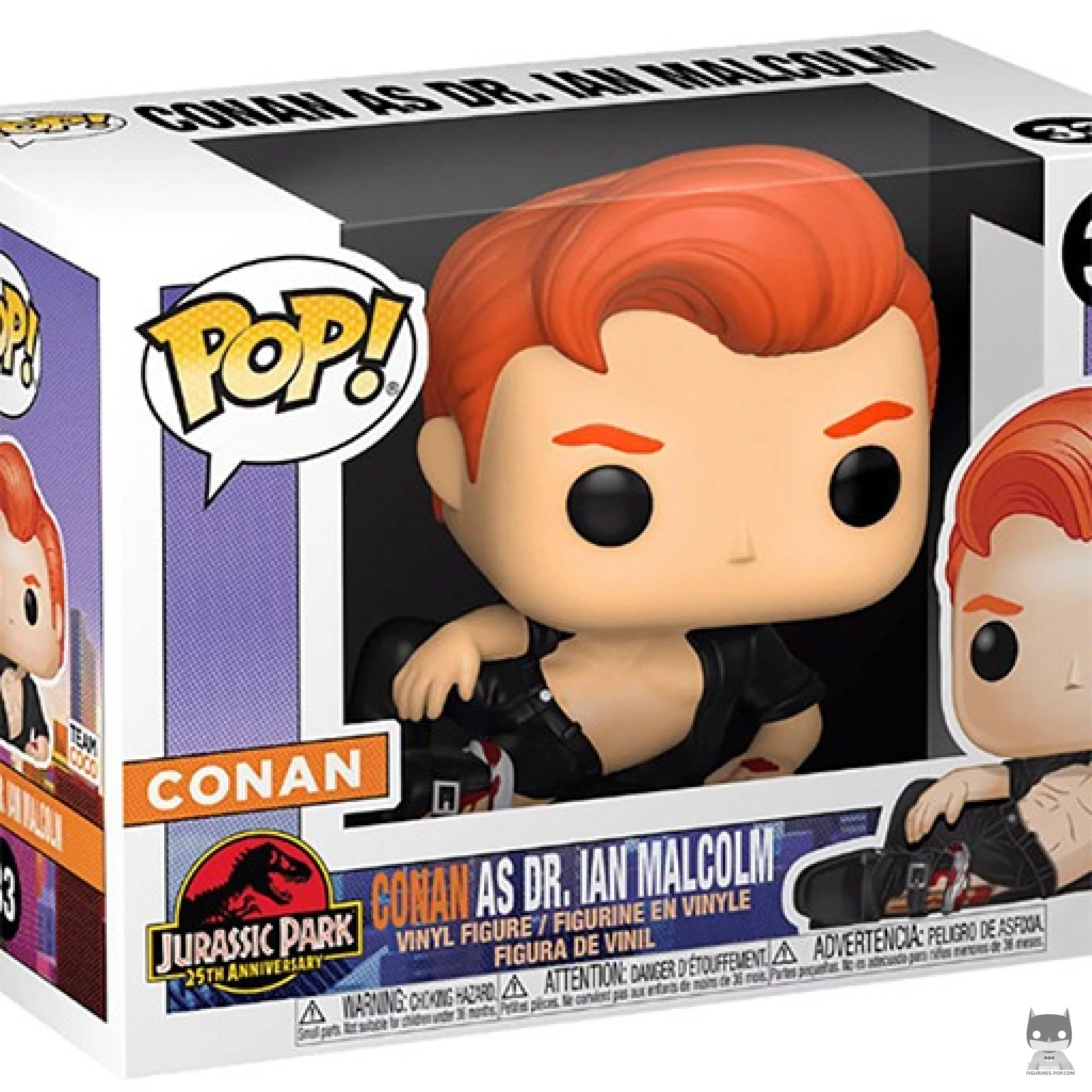 Conan as Dr. Ian Malcom Funko Pop! figure in its box