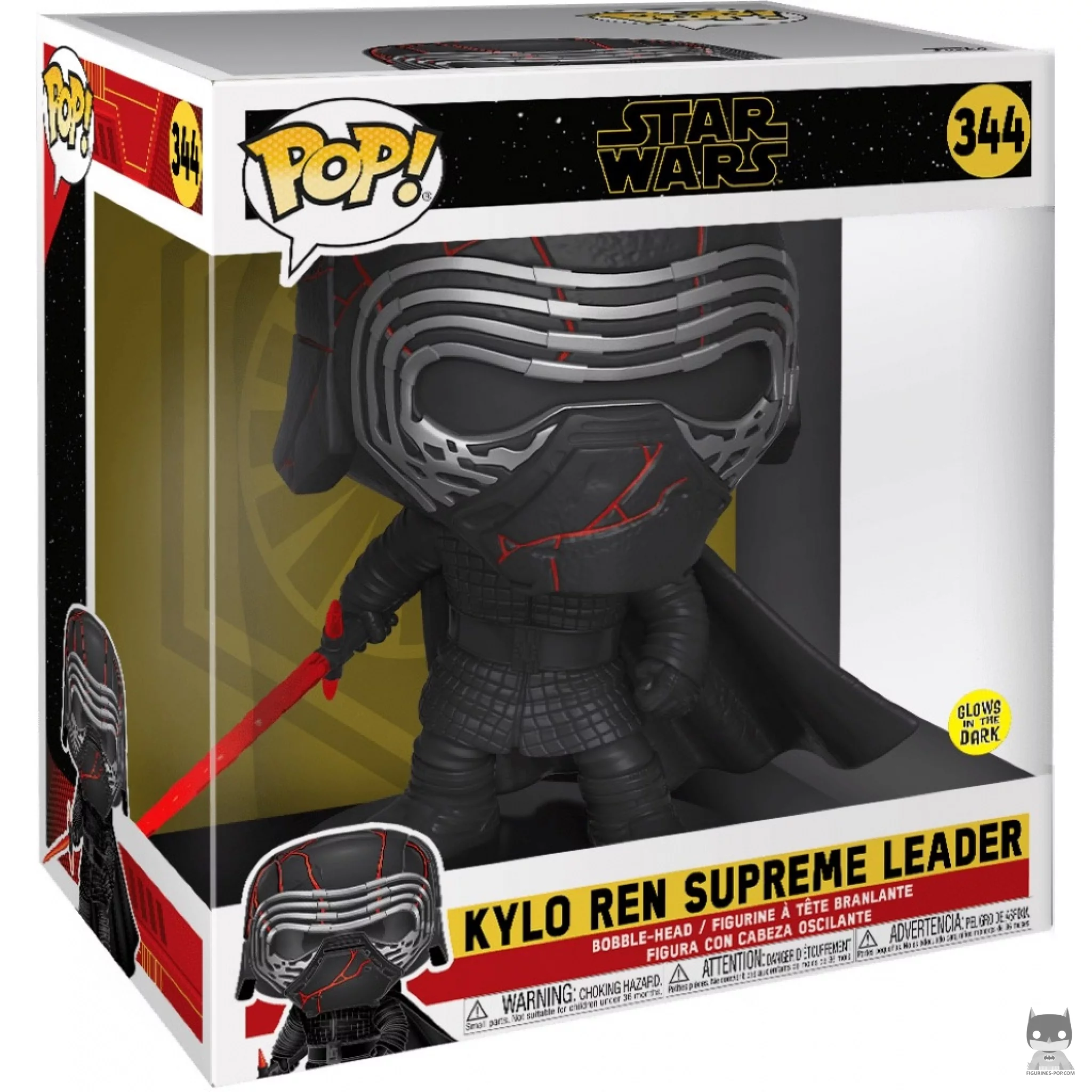 Kylo Ren Supreme Leader (Glow in the Dark & Supersized) Funko Pop! figure in its box