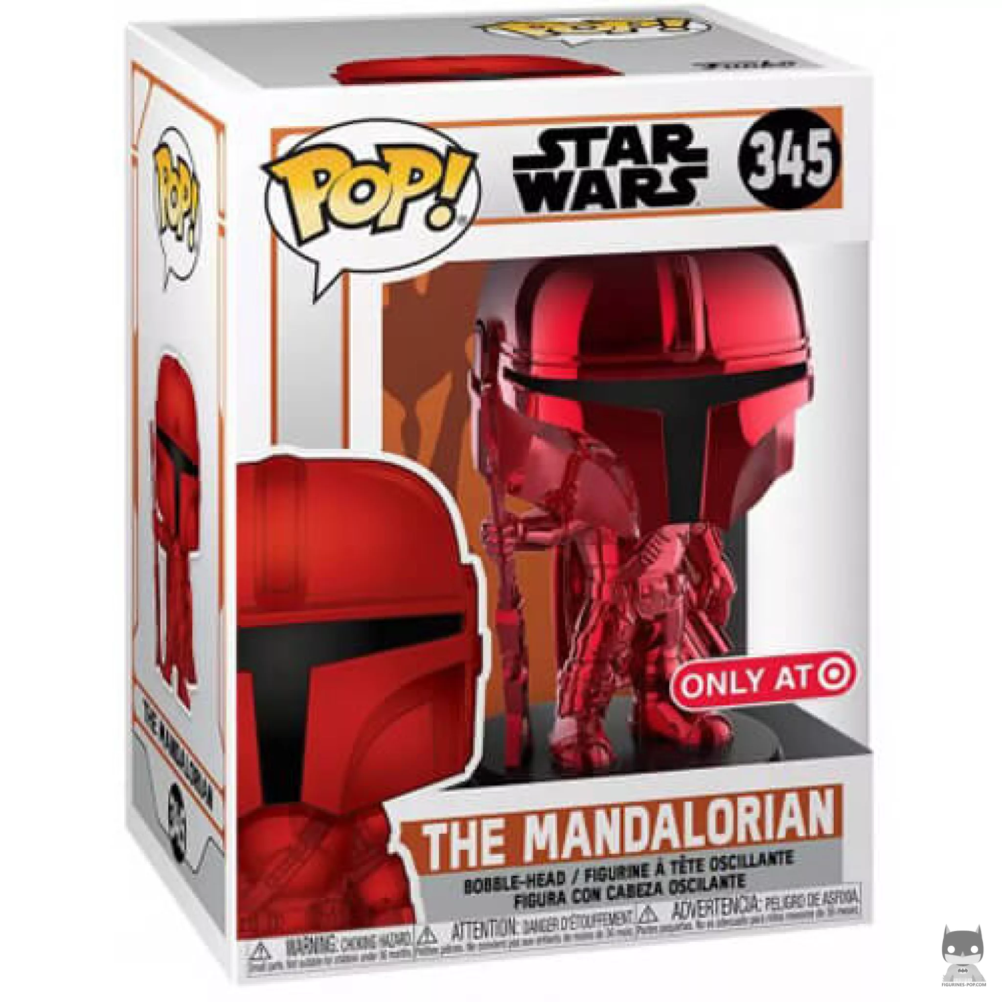The Mandalorian (Metallic) Funko Pop! figure in its box