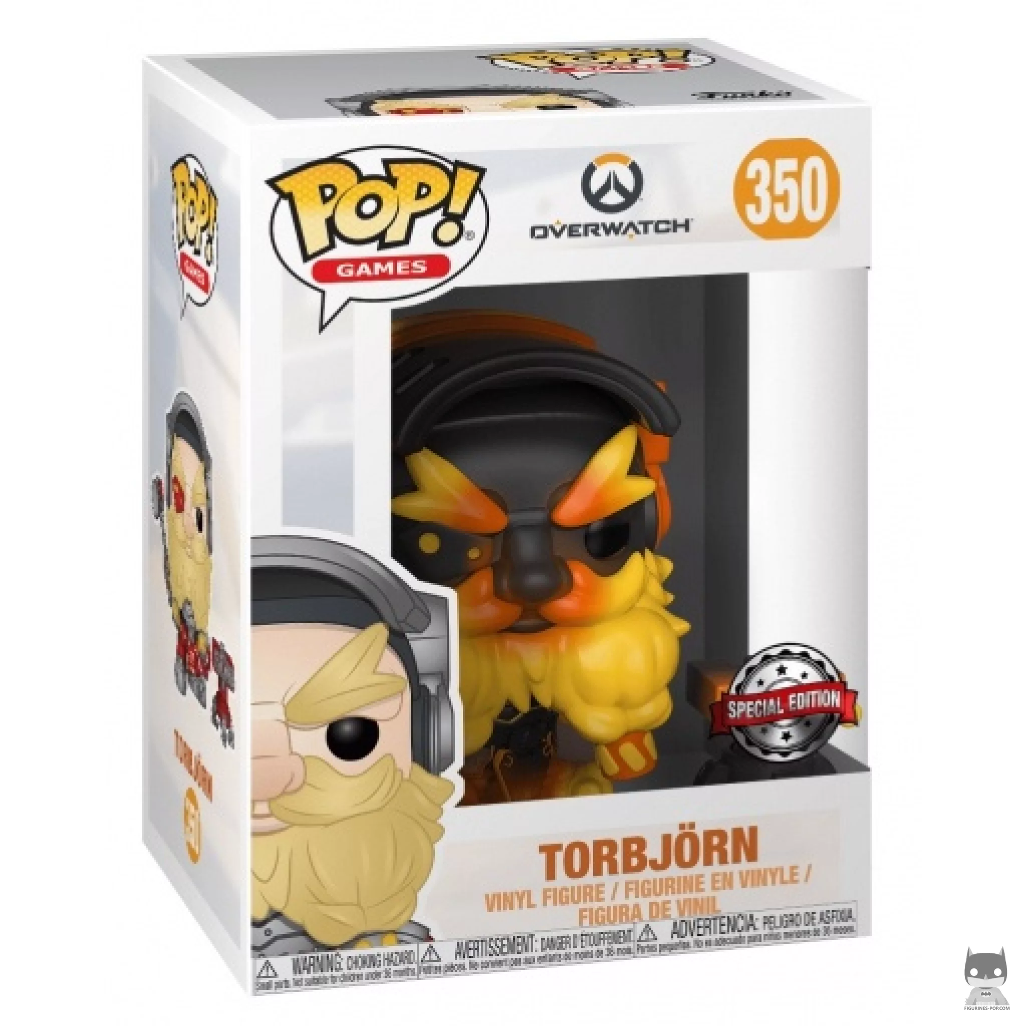 Torbjörn with Turret (Molten Core Skin) Funko Pop! figure in its box