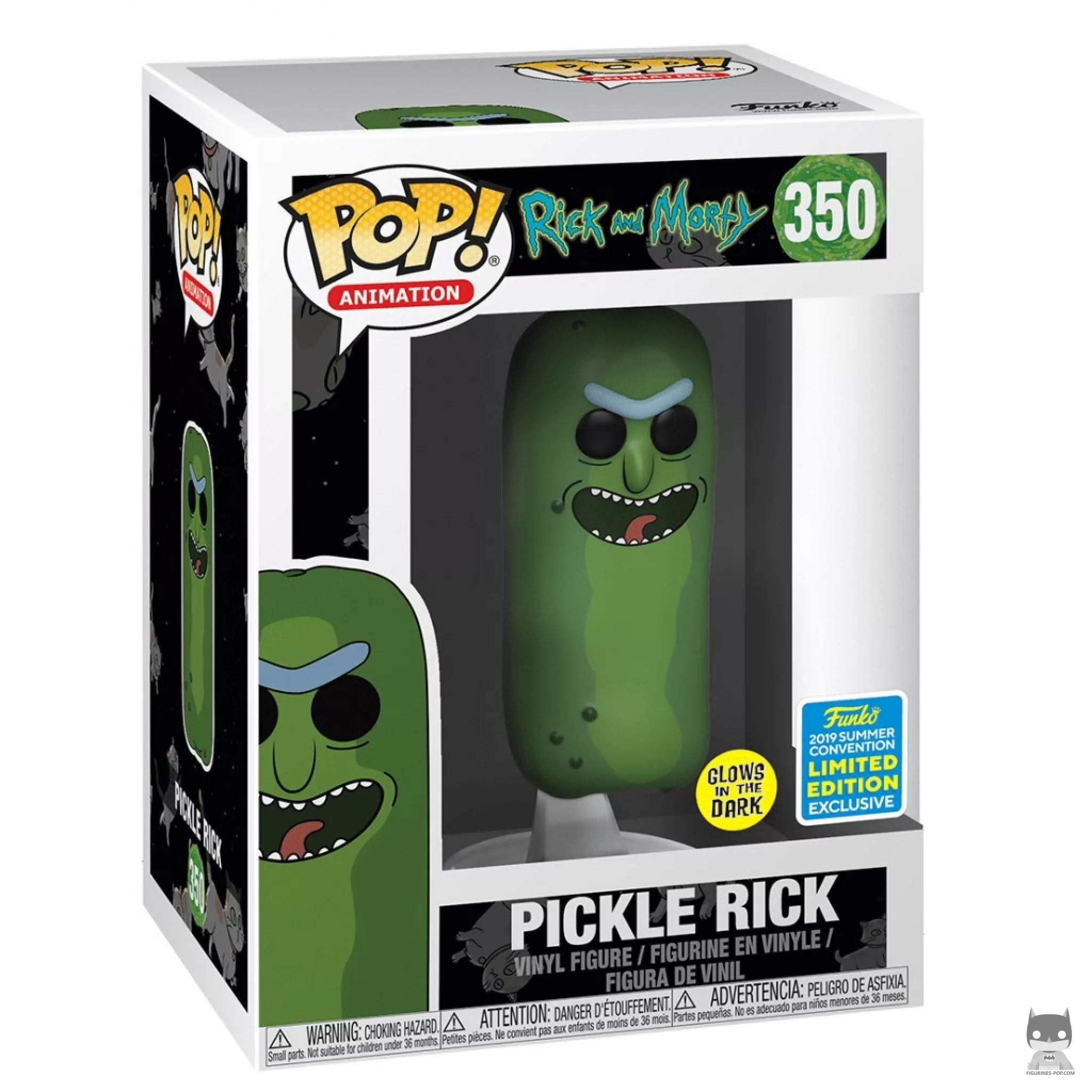 Pickle Rick (Glow in the Dark) Funko Pop! figure in its box