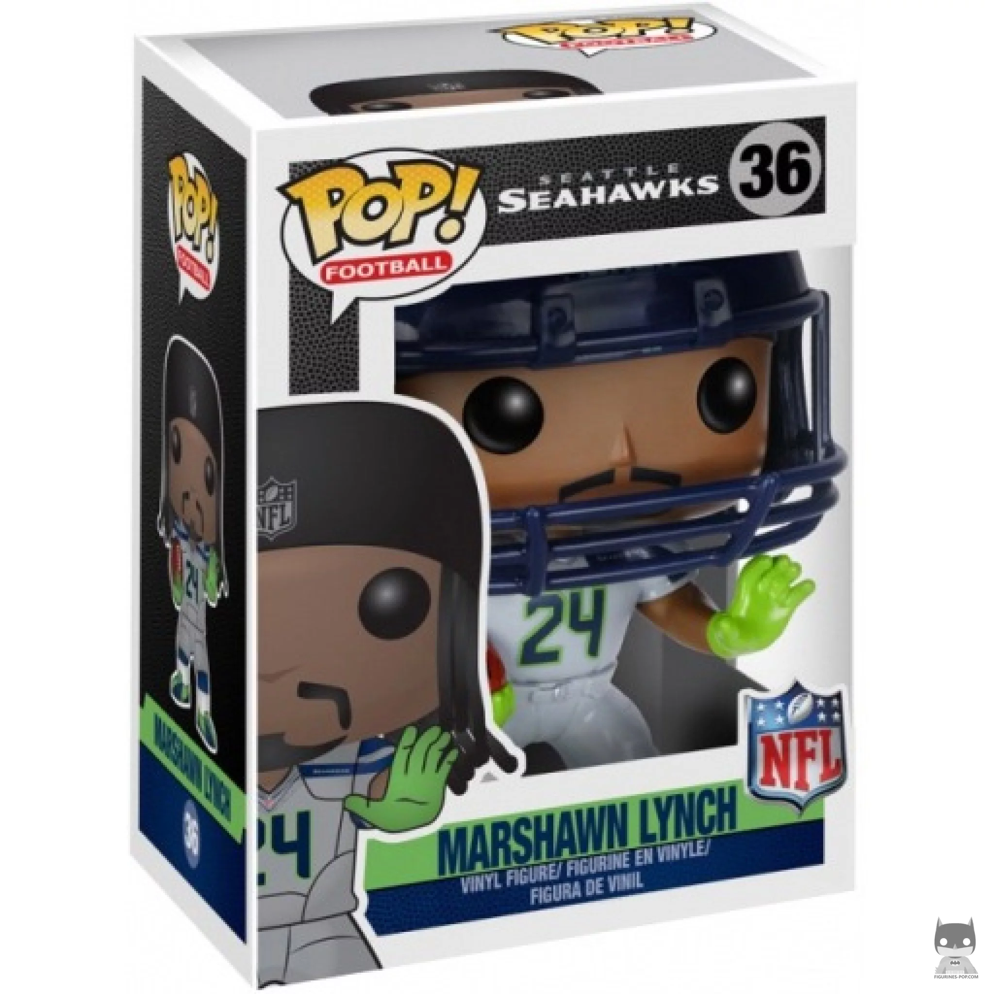 Marshawn Lynch Funko Pop! figure in its box
