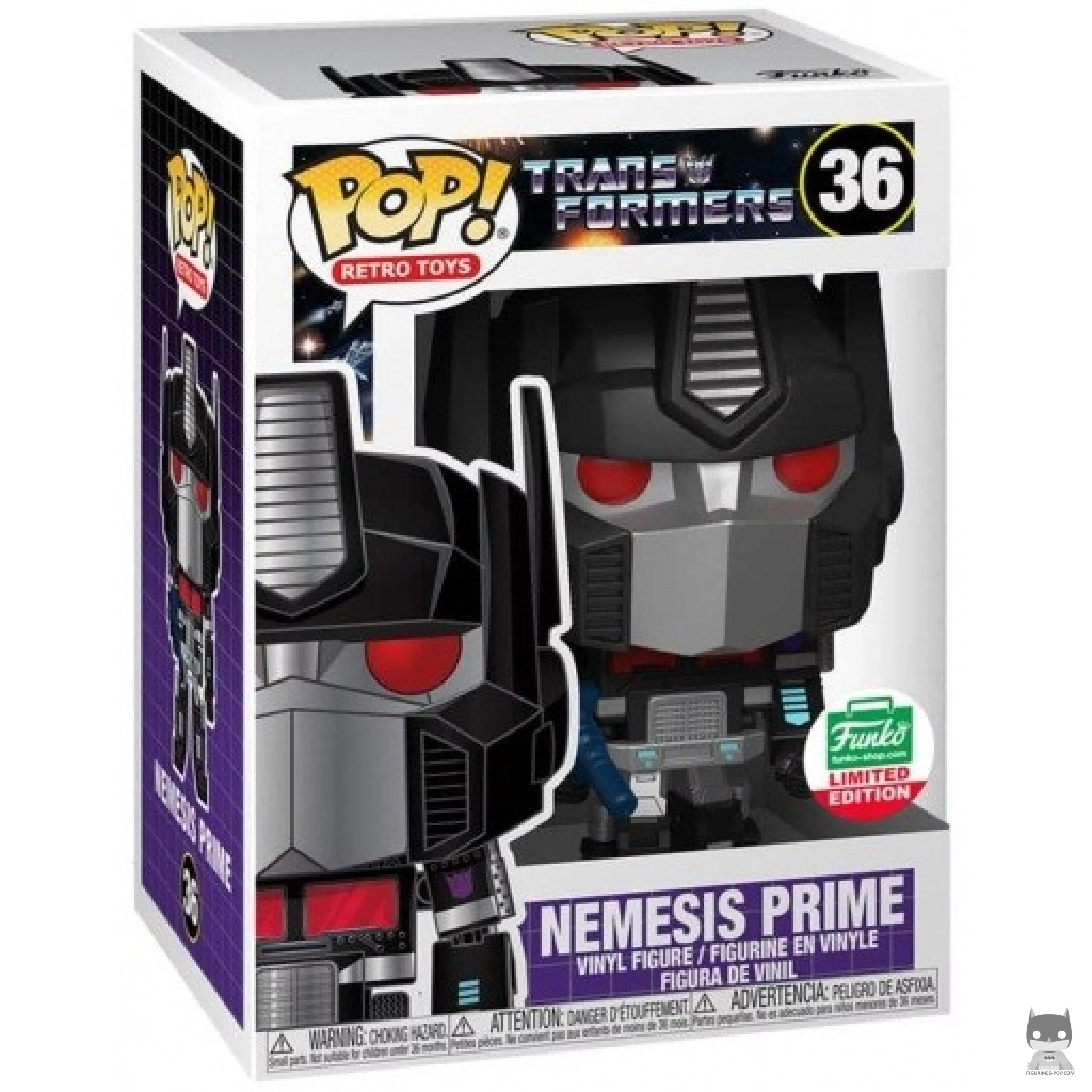 Nemesis Prime Funko Pop! figure in its box
