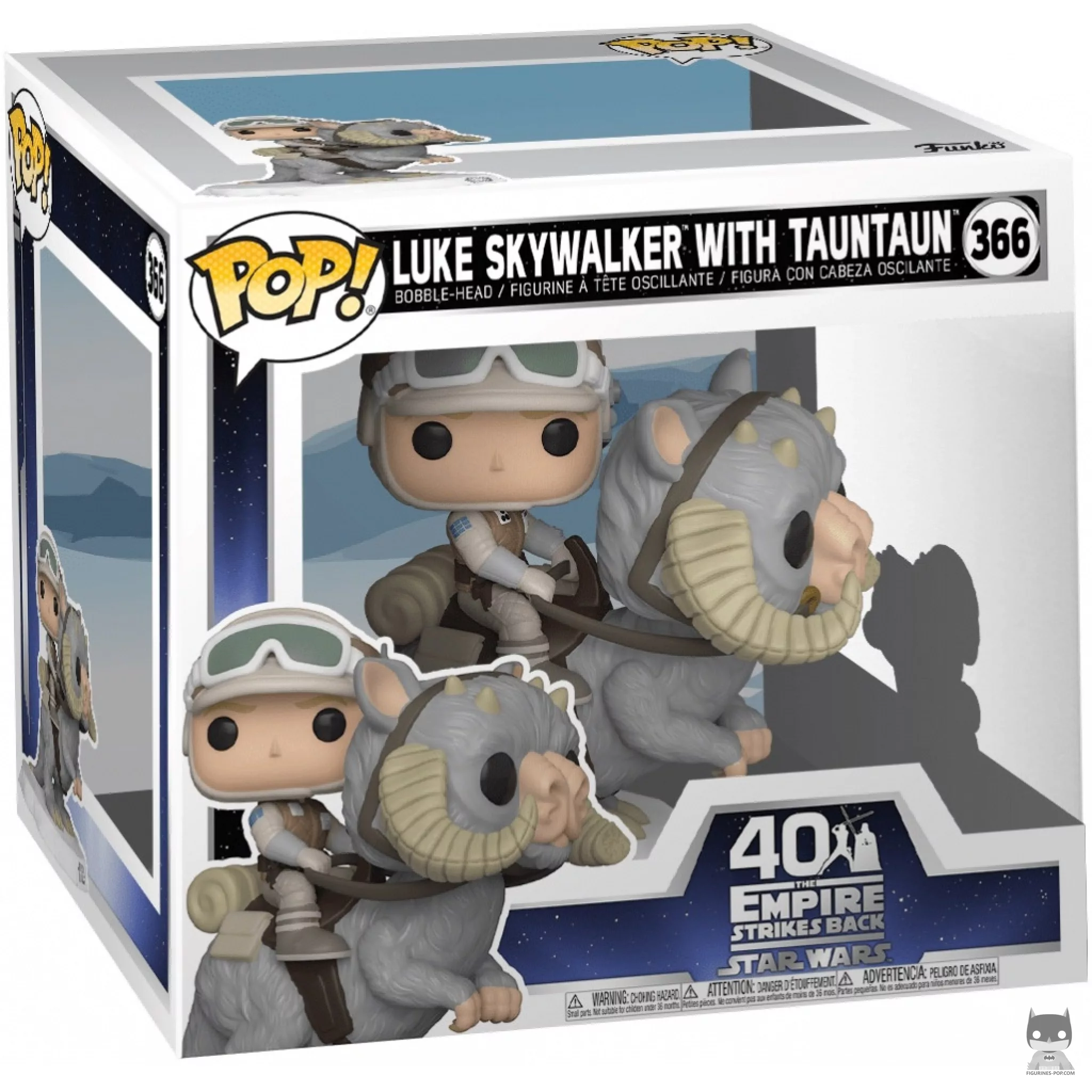 Luke Skywalker with Tauntaun Funko Pop! figure in its box