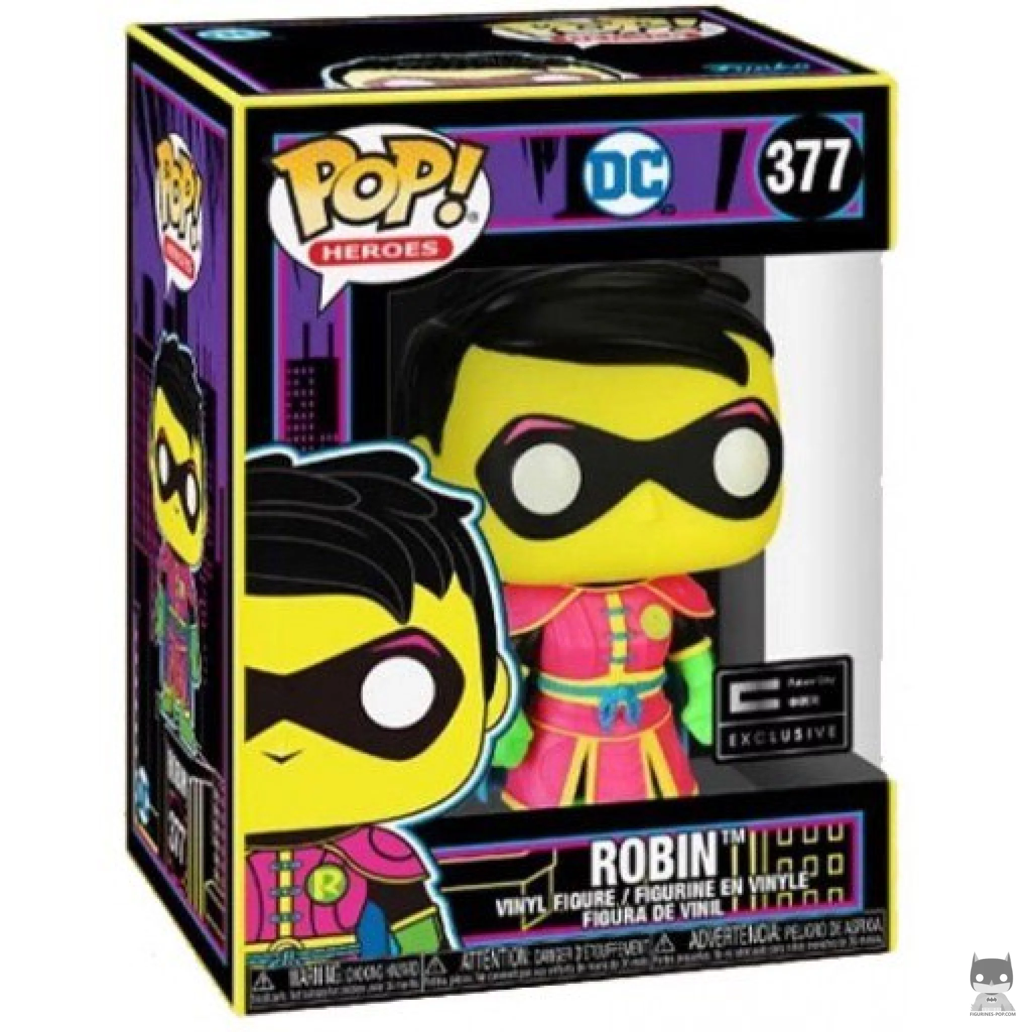 Robin (Blacklight) Funko Pop! figure in its box