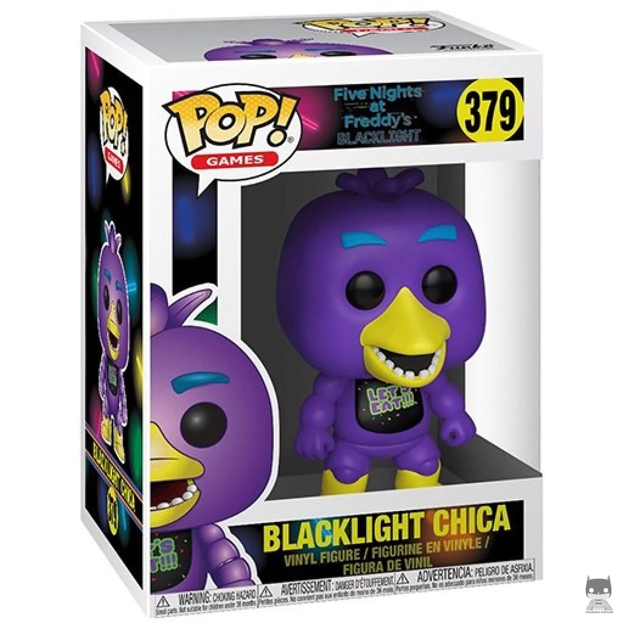 Chica the Chicken (Blacklight) Funko Pop! figure in its box