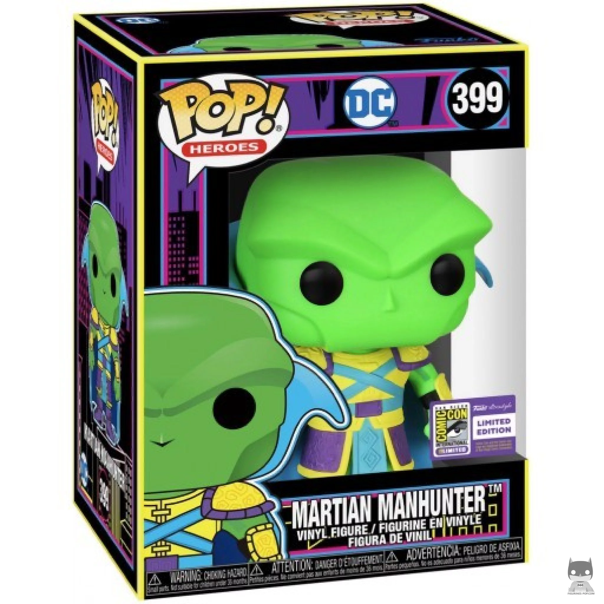 Martian Manhunter (Blacklight) Funko Pop! figure in its box