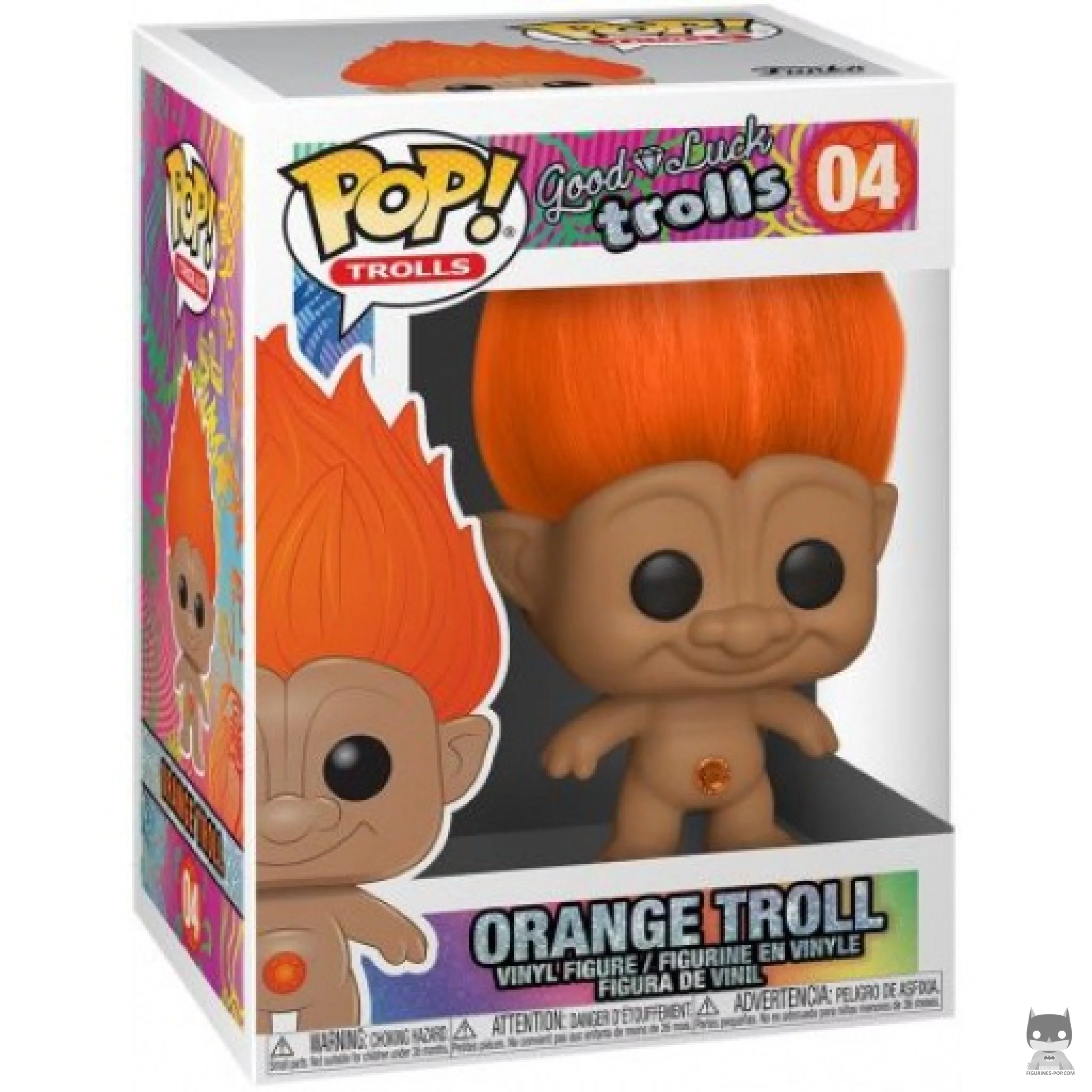 Orange Troll Funko Pop! figure in its box
