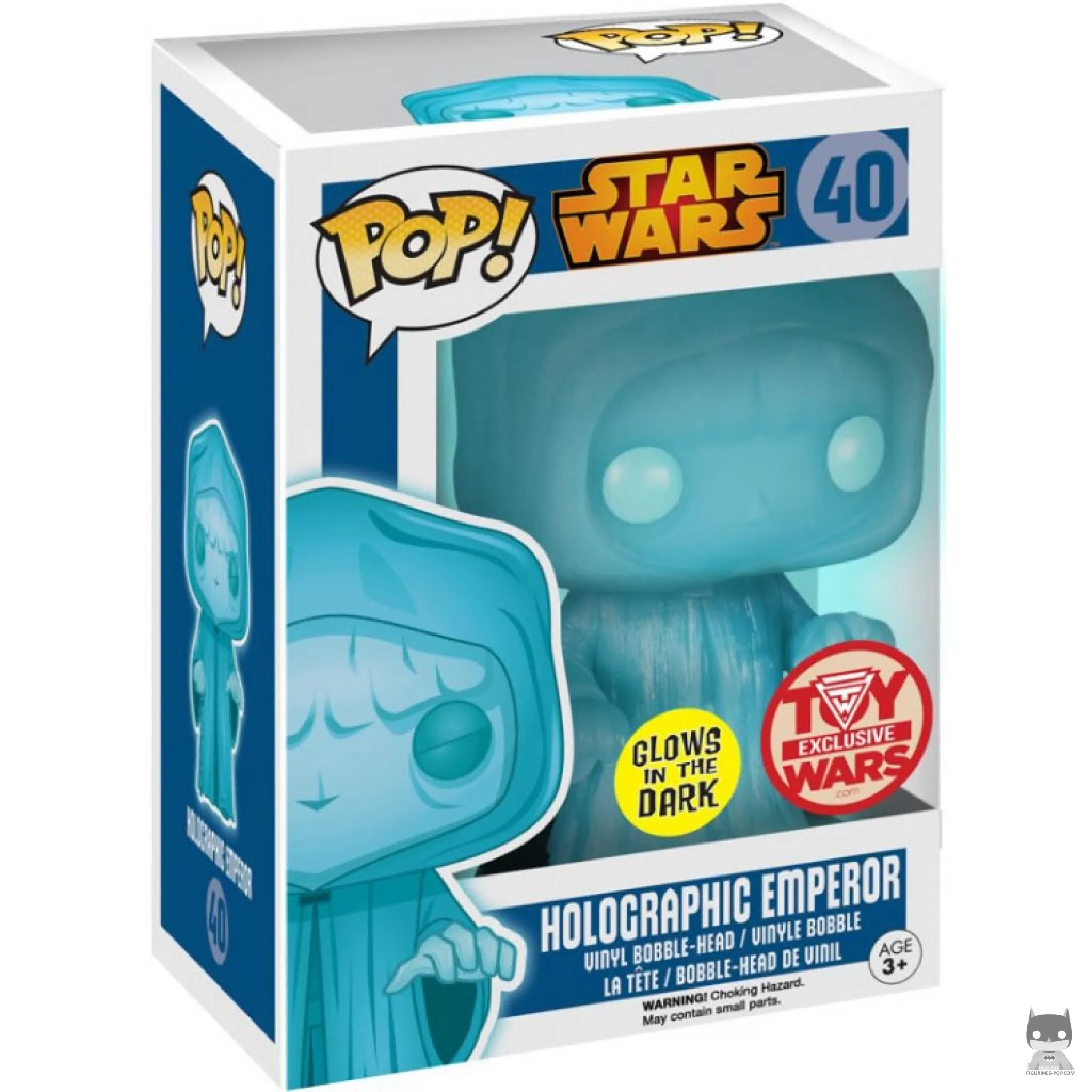 Holographic Emperor Palpatine (Glow in the Dark) Funko Pop! figure in its box