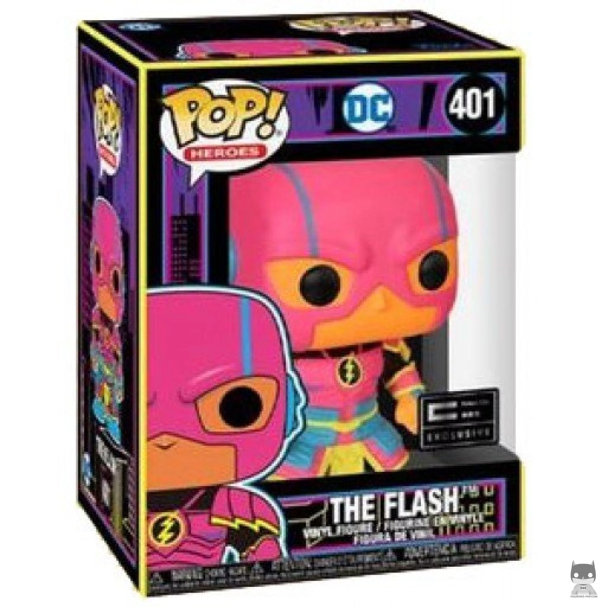 The Flash (Blacklight) Funko Pop! figure in its box